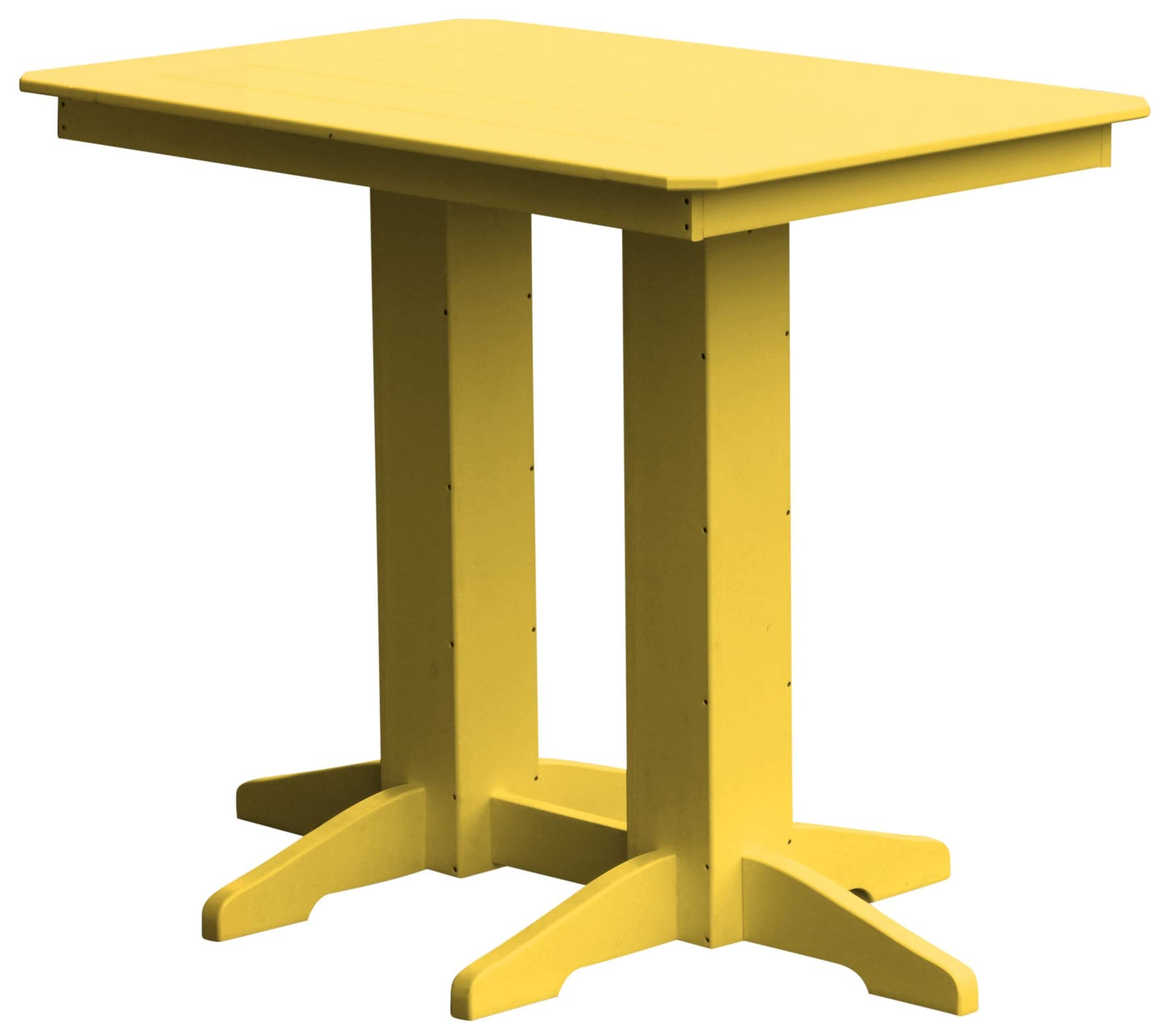 Poly Lumber 4-Foot Bar Table in Lemon Yellow | Outdoor & Indoor Use | Perfect for Patio, Deck, Bar, or Kitchen | Durable & Weather-Resistant Furniture