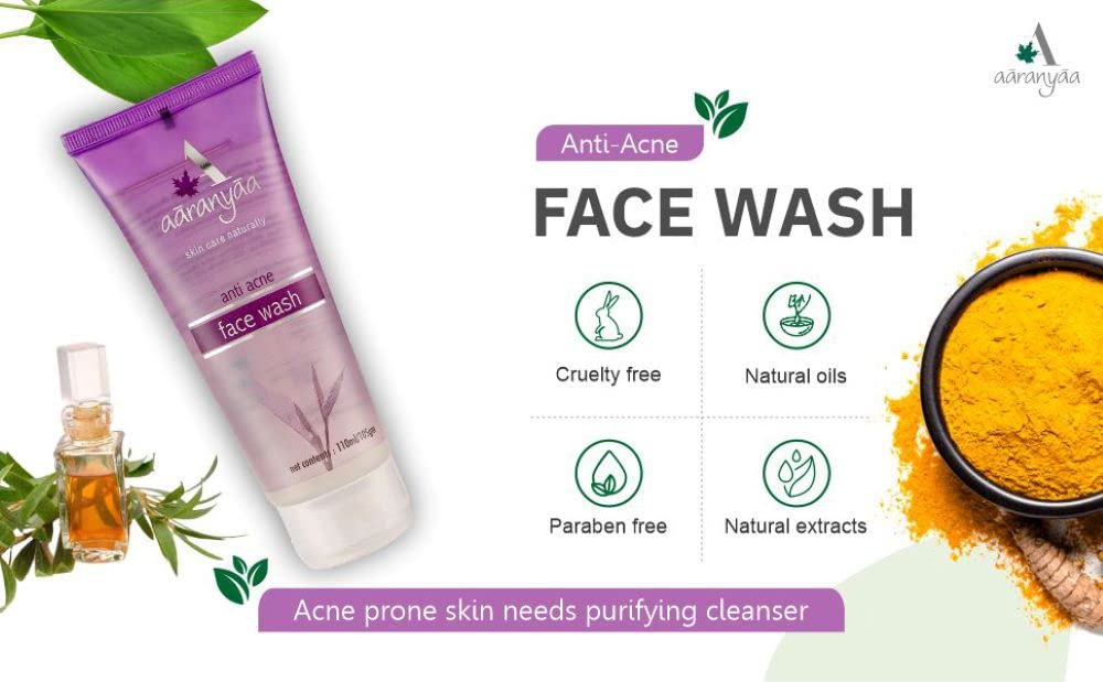 Aaranyaa Anti-Acne Face Wash with Salicylic Acid & Tea Tree Oil (110ml) - Oil Control & Acne Treatment for Oily, Acne-Prone Skin - Gentle Cleanser for Men, Women & Teens - Perfect for Daily Skincare Routine & Breakout Prevention