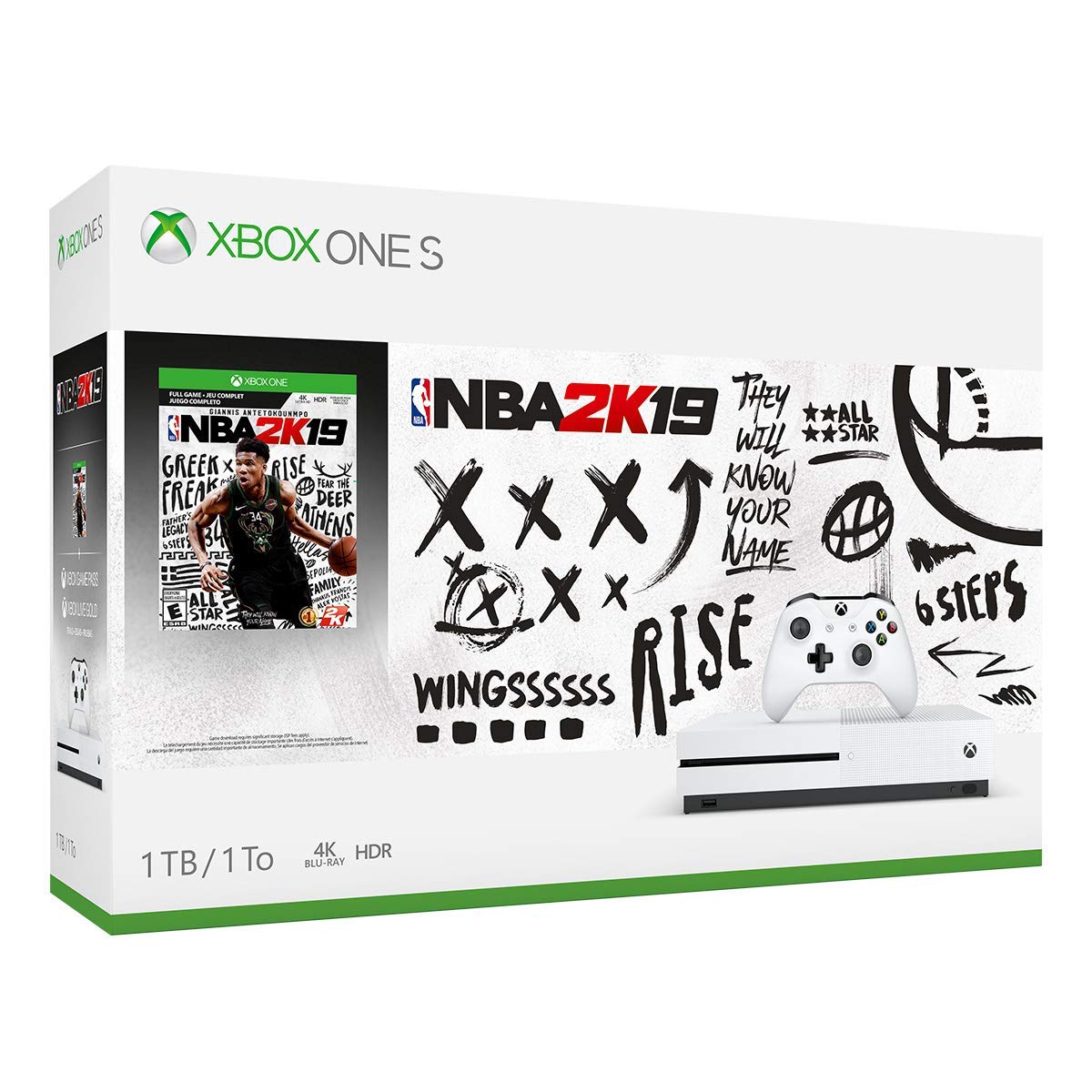 Refurbished Xbox One S 1TB Console with NBA 2K19 Bundle - Certified Renewed Gaming System for Sports Fans & Casual Gamers | Perfect for Living Room Entertainment & Multiplayer Gaming Sessions