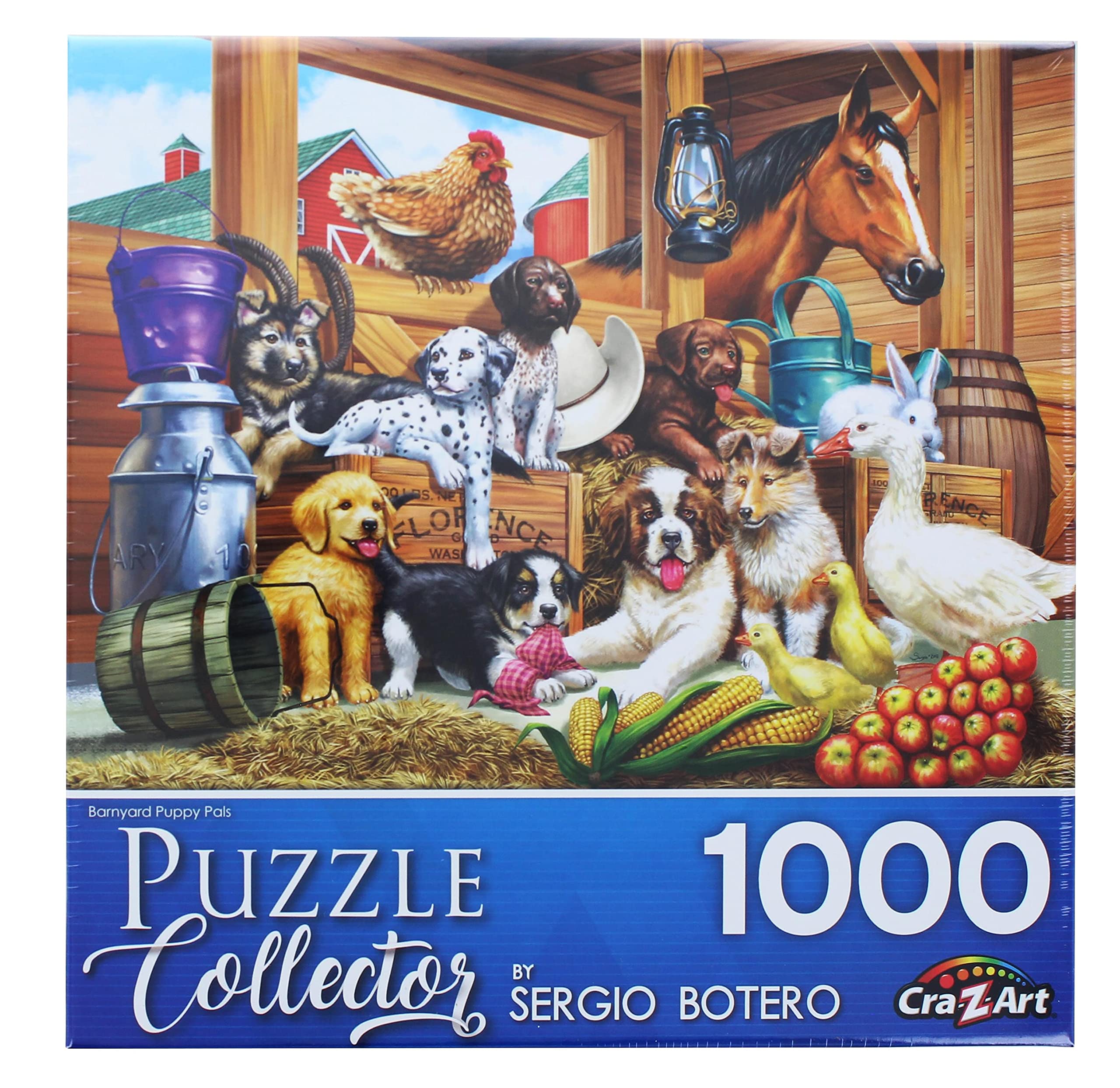 Lafayette Puzzle Factory - Barnyard Puppy Pals Jigsaw Puzzle for Kids (500 Pieces) - Fun Animal Puzzle for Family Game Night & Educational Learning Activity