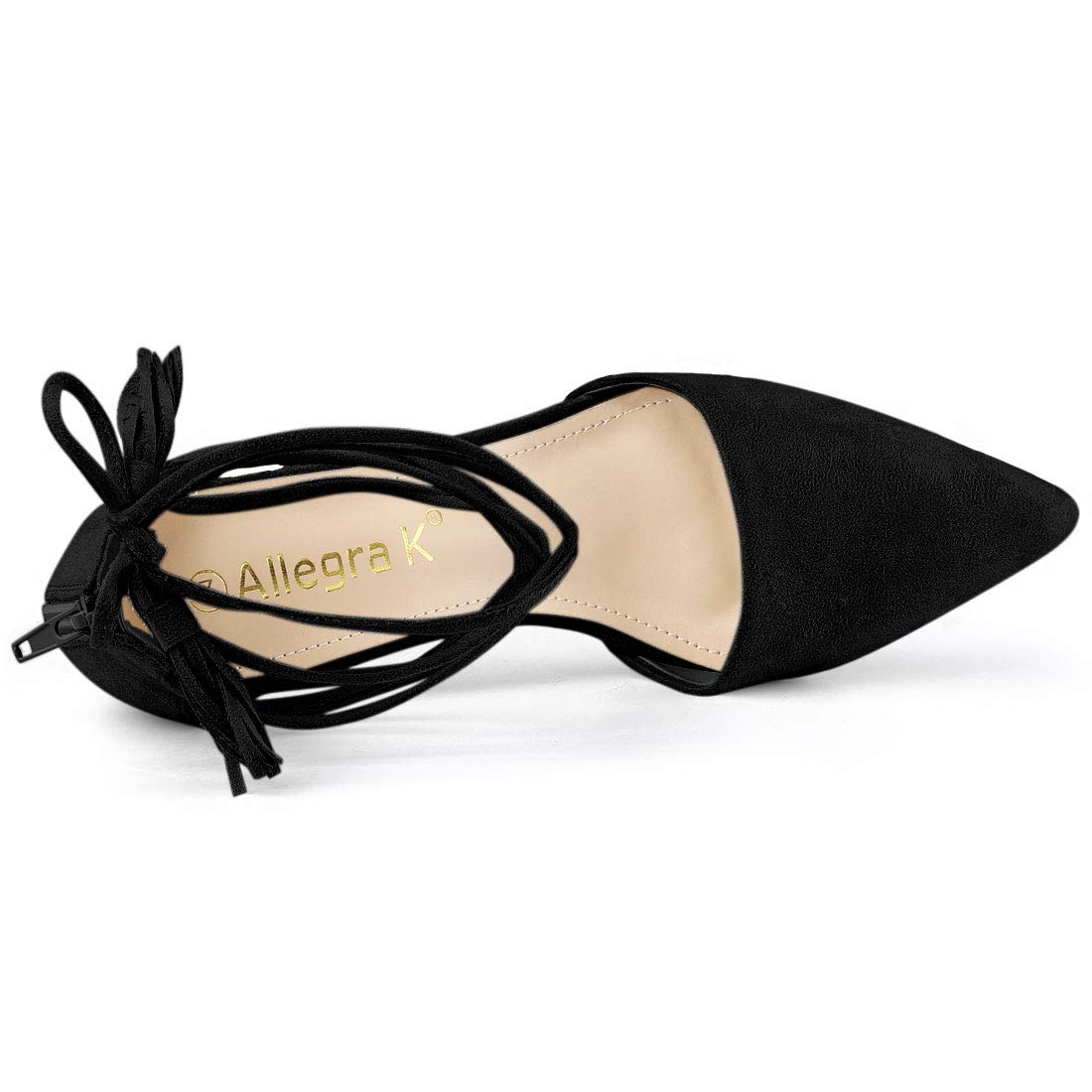 Allegra K Women's Pointed Toe Block Heel Lace Up Pumps - Comfortable Office Work Shoes & Elegant Evening Party Dress Shoes