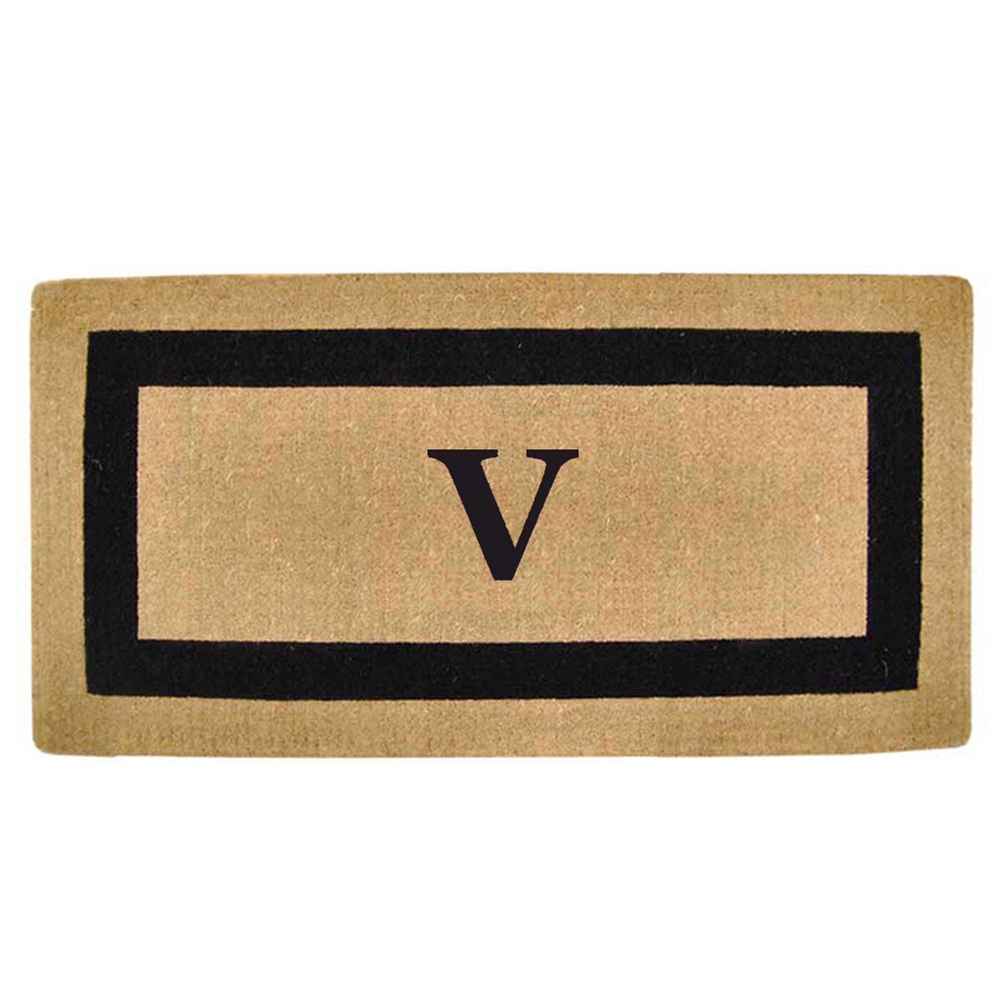 Heavy Duty 36x72 Inch Coco Coir Doormat with Black Frame - Personalized Monogram Entryway Mat for Home, Office, or Commercial Use - Durable Welcome Mat for High Traffic Areas