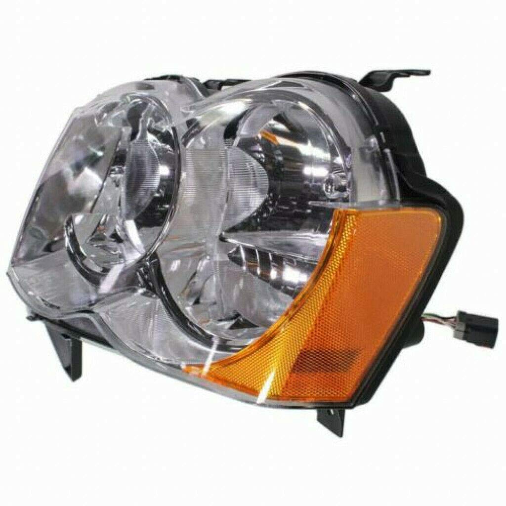 2008-2010 Jeep Grand Cherokee Headlight Assembly Pair - Driver & Passenger Side with Bulbs - Replacement for CH2518131 & CH2519131 - Perfect for Night Driving & Off-Road Adventures