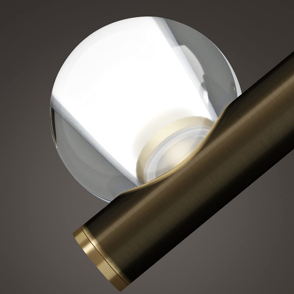 7W Creative Crystal Wall Lamp - Dimmable Brass LED Wall Light for Modern Home Decor - Perfect for Living Room, Bedroom, and Cafe Ambiance