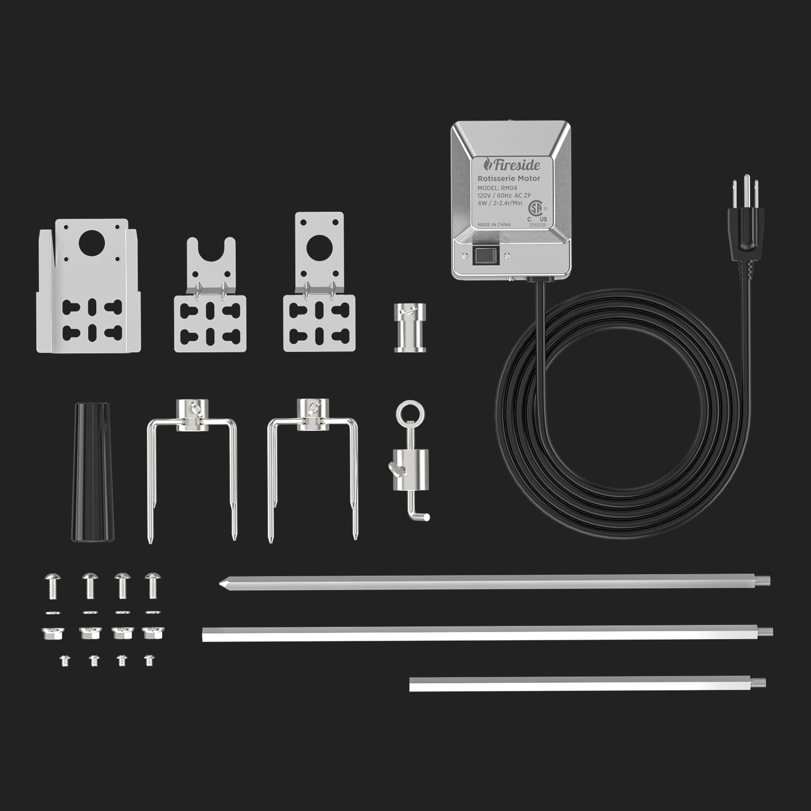 TURBRO Stainless Steel Rotisserie Kit for Gas Grills - Fits Cookbox up to 39