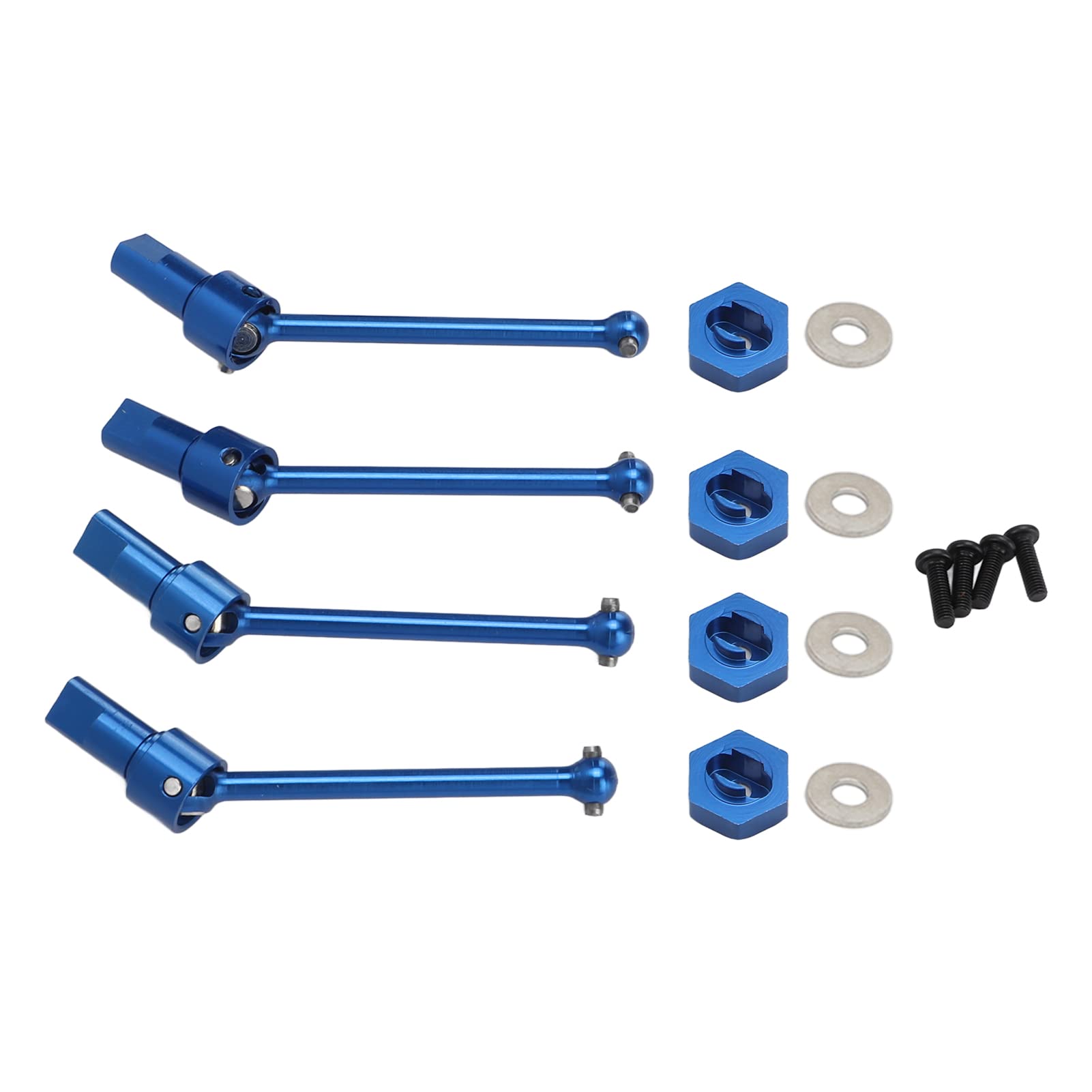Upgraded Aluminum Alloy RC Car Drive Shaft Set - Front & Rear CVD DIY Replacement Parts for 1/18 Latrax Teton RC Vehicles (Blue) | Durable Off-Road Racing & Crawler Performance Upgrade