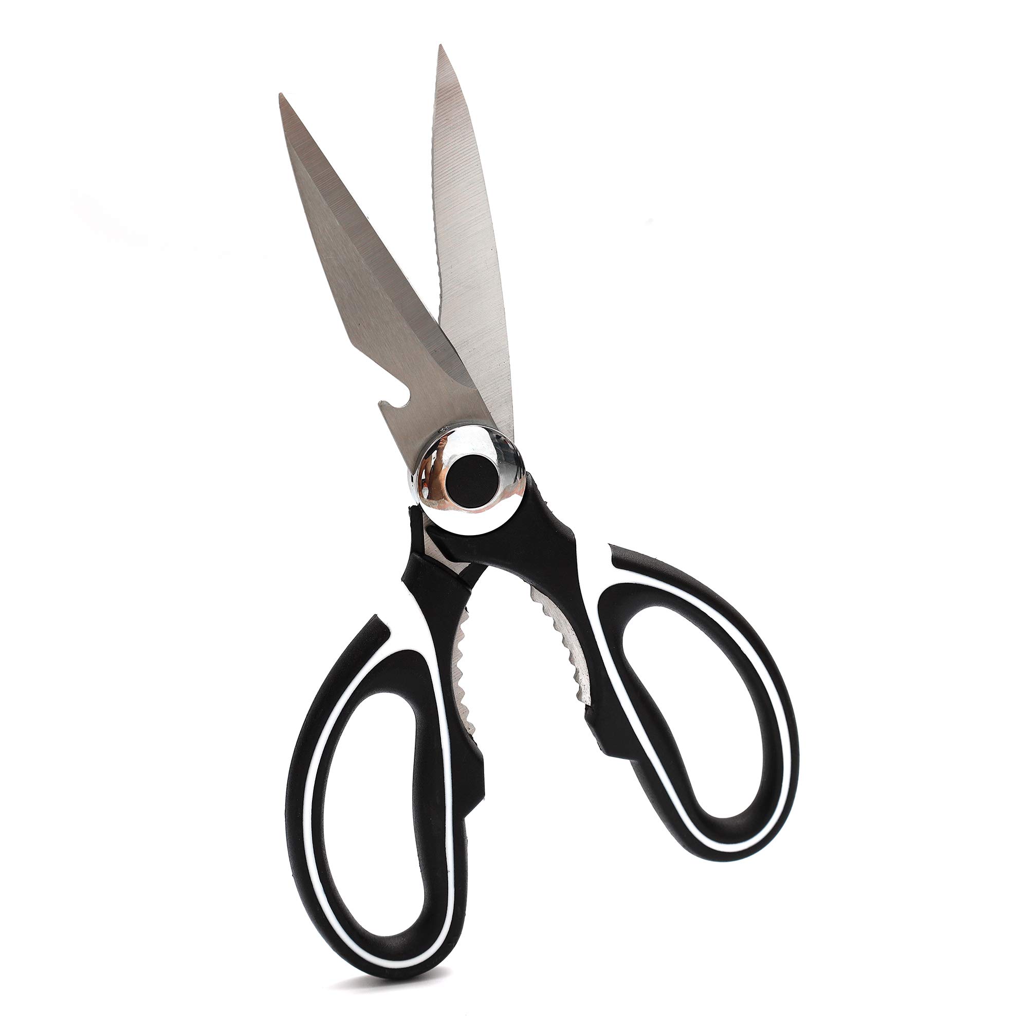 Heavy Duty Kitchen Scissors - Multi-Purpose Food Scissors for Left & Right Handed Users | Poultry Shears, Herb Cutter, Meat Scissors, Pizza Cutter | Dishwasher Safe with 1-Year Warranty | Perfect for Cooking, Food Prep & Kitchen Tasks