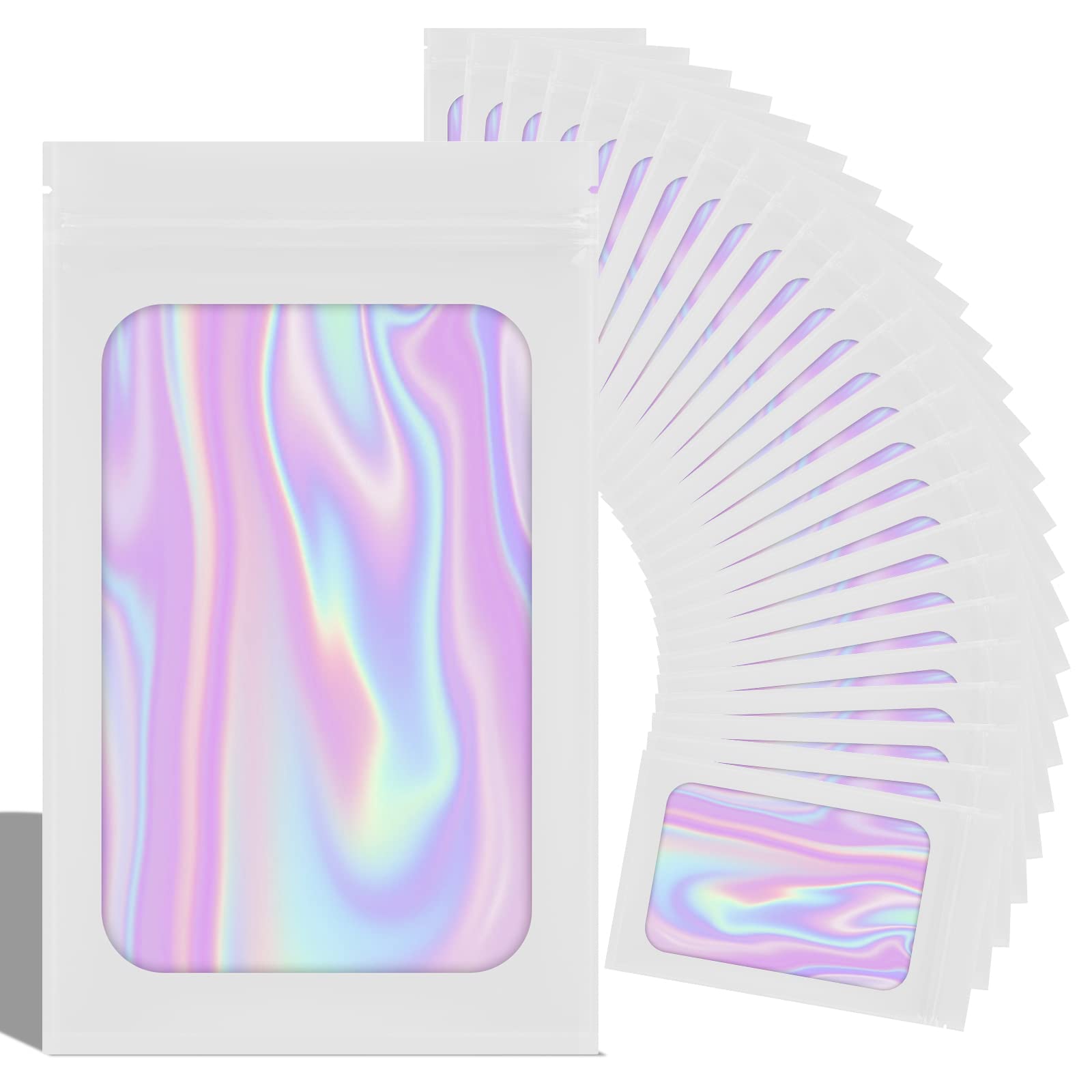 100 Pack Smell Proof Mylar Bags 3.5x4.7 Inch - Resealable Food Storage Bags with Clear Window | Airtight Odor Barrier for Party Favors, Snacks, Coffee, Herbs, Jewelry & Electronics Storage | Perfect for Travel, Camping & Home Organization