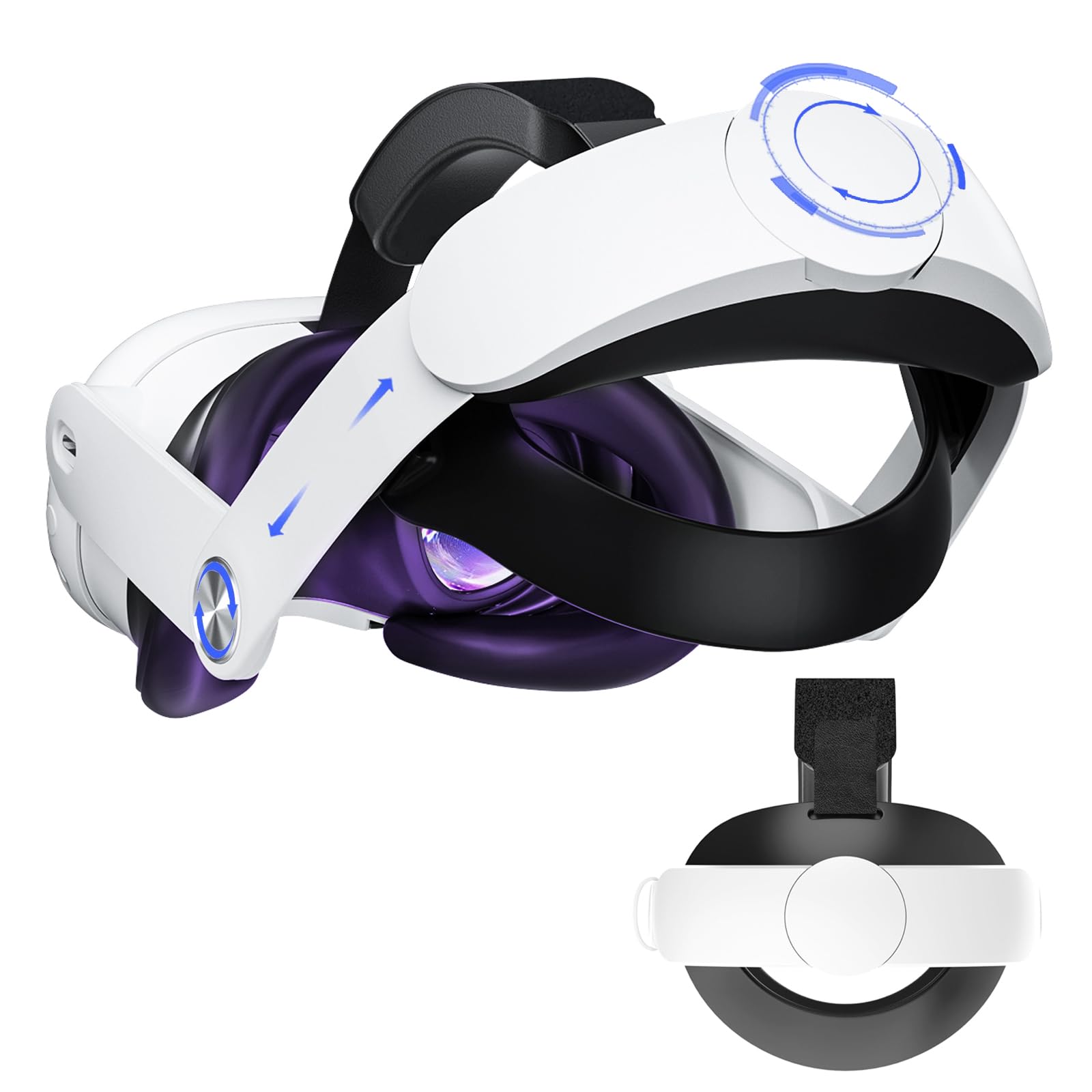 KYYOKE Adjustable Comfortable Elite Strap for Oculus Quest 3 & Meta Quest 3 Accessories - Lightweight VR Headset Replacement Headband with Enhanced Stability - Perfect for Gaming, Virtual Reality Experiences & Extended Play Sessions