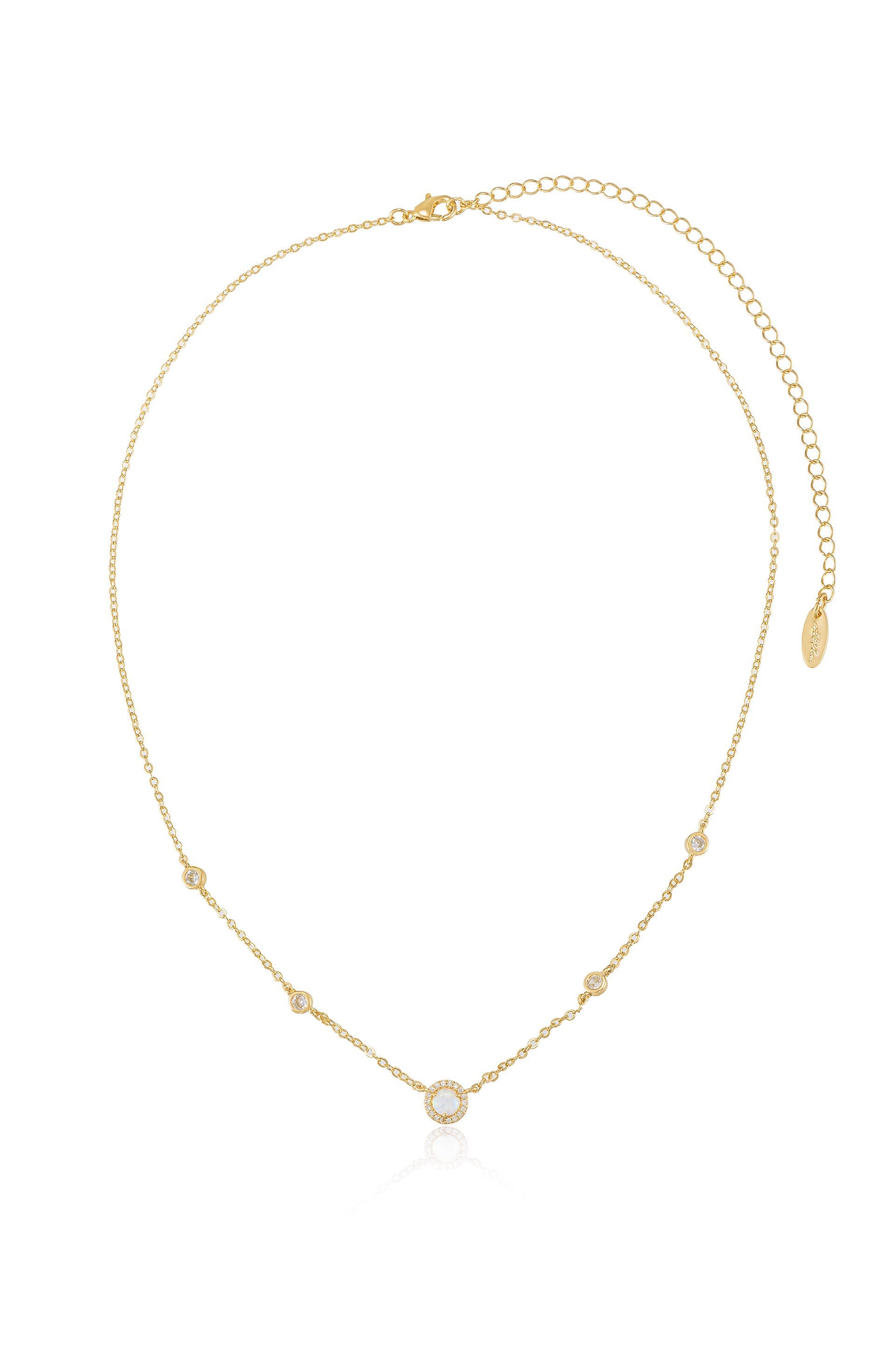 Olivia Opal and Crystal Necklace - Elegant Sterling Silver Jewelry for Women | Perfect for Weddings, Parties & Special Occasions
