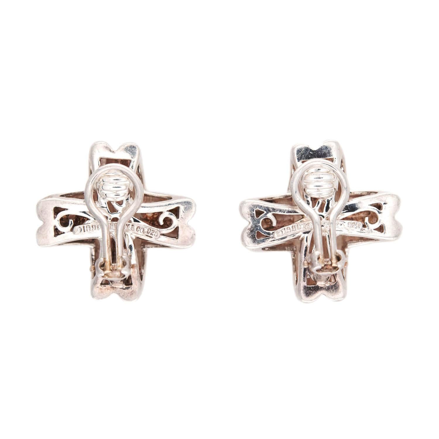 TIFFANY & CO. Sterling Silver Knot Earrings - Elegant Jewelry for Women, Perfect for Weddings, Parties & Special Occasions