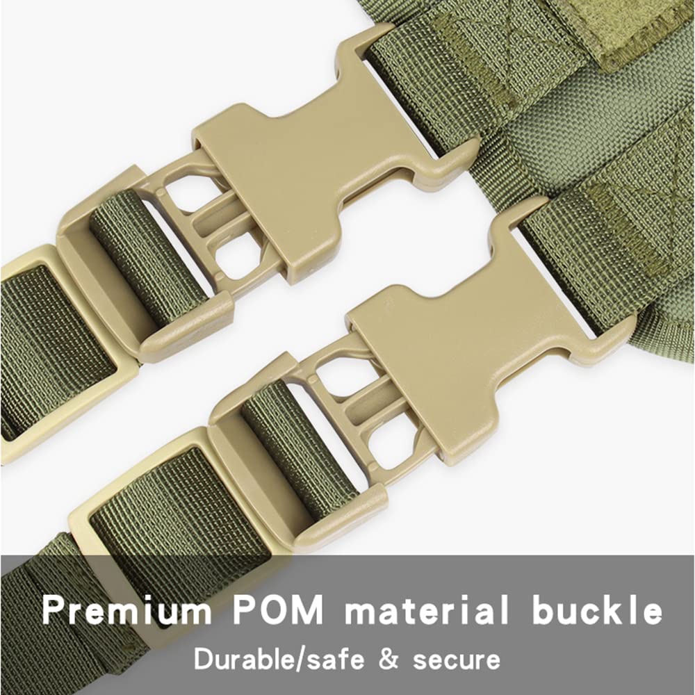 Tactical No-Pull Dog Harness for Large & Medium Dogs - Military Service Vest with MOLLE Panel & Handle - Perfect for Hiking, Training, Hunting & Walking (Size L, Black) | Durable Outdoor Adventure Gear for Active Pets