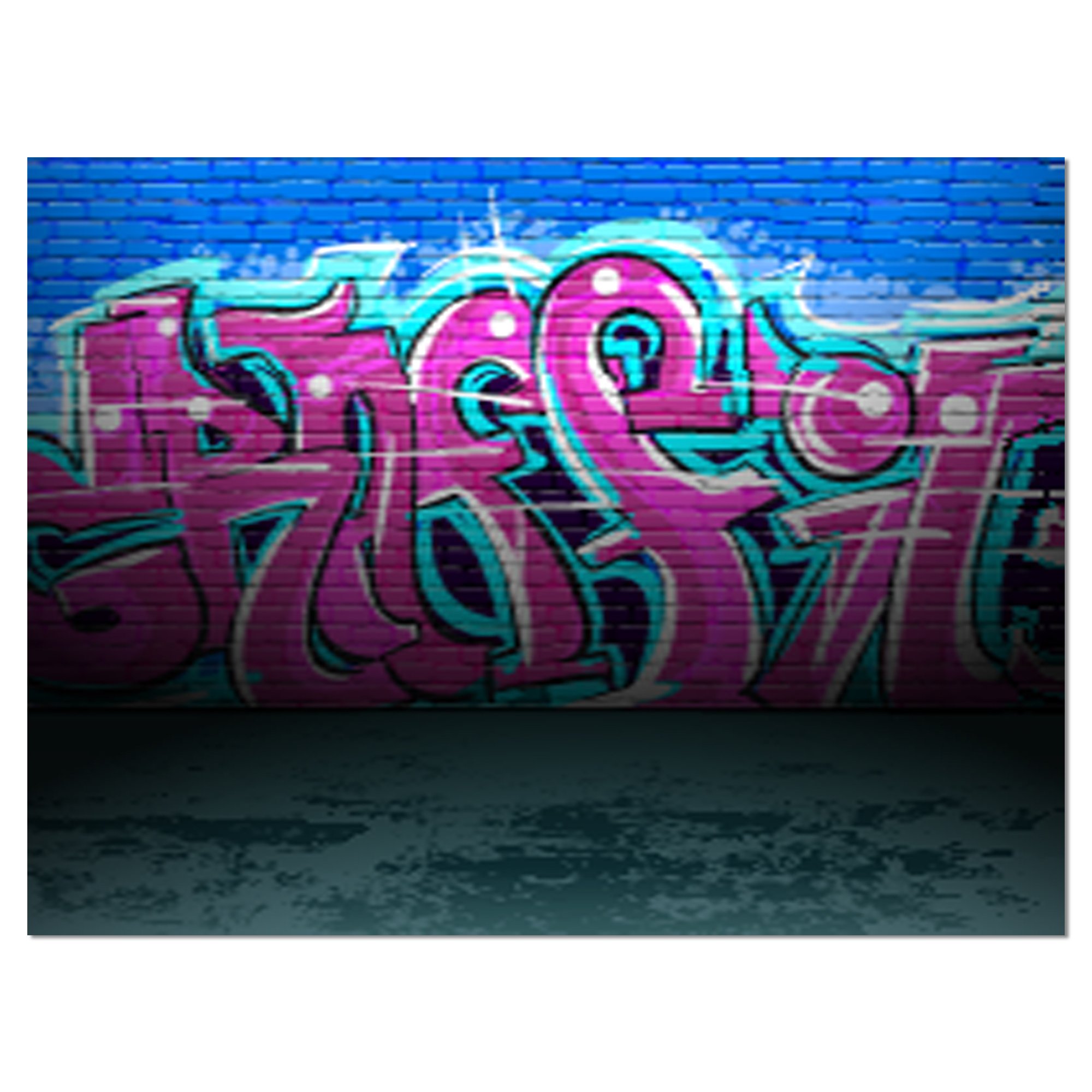 Vibrant Purple Graffiti Wall Street Art Canvas Print - Urban Decor for Living Room, Bedroom & Office