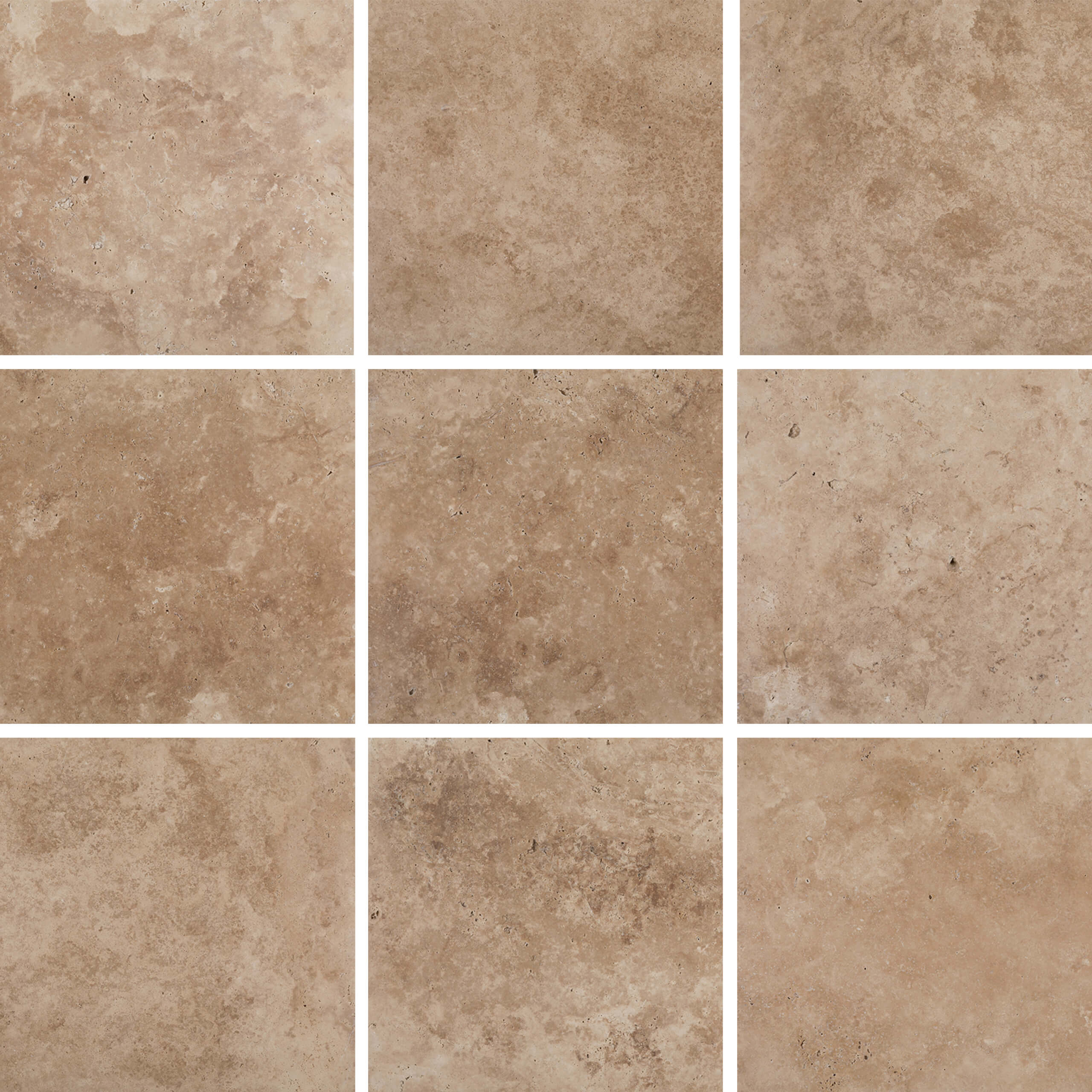 Classic Light Travertine Tile 16x16x0.5 Inch (406x406x12mm) Honed Unfilled Natural Stone - Perfect for Bathroom Floors, Kitchen Backsplashes & Mediterranean Style Home Decor