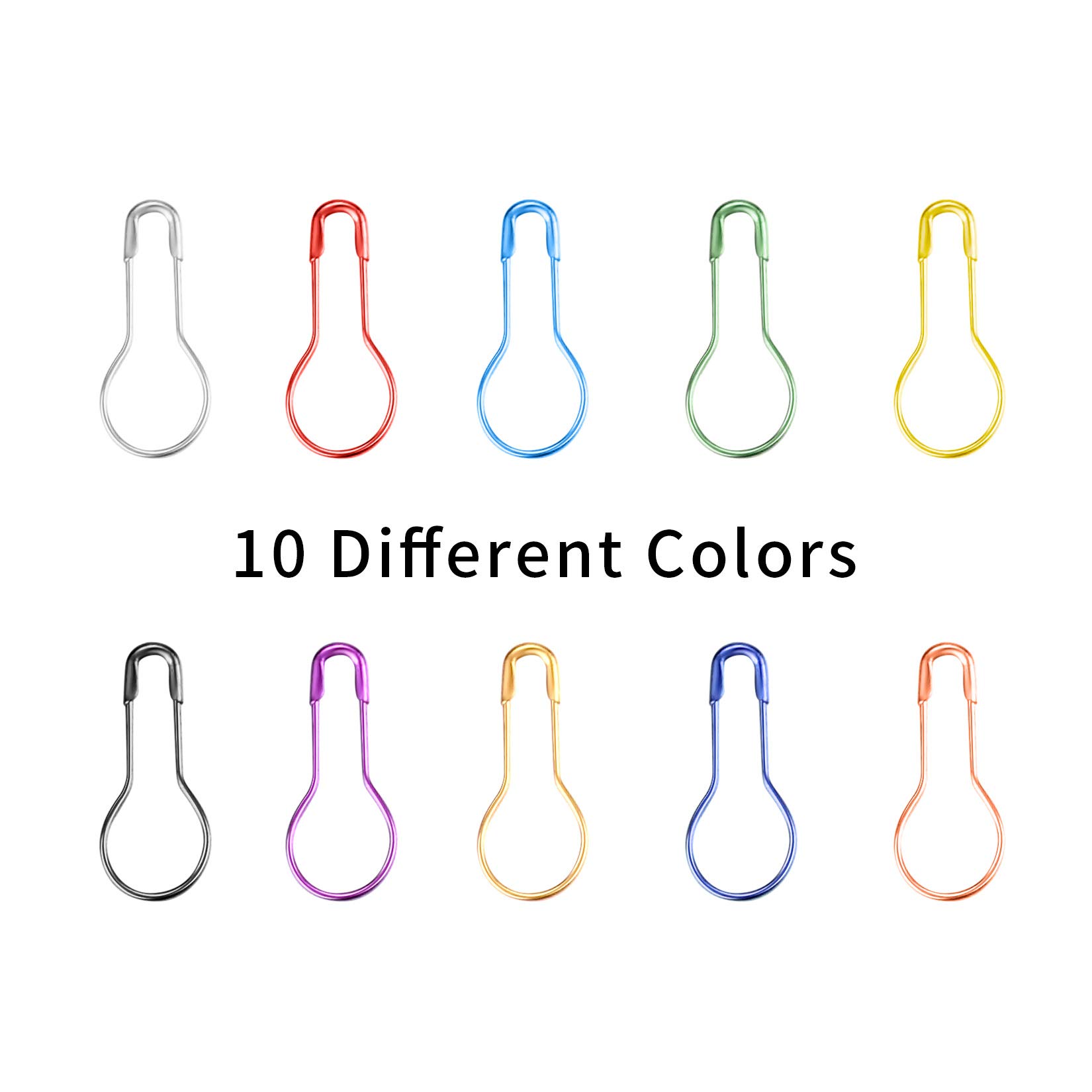 300 Pcs Safety Pins for Sewing & DIY Crafts - 10 Colors