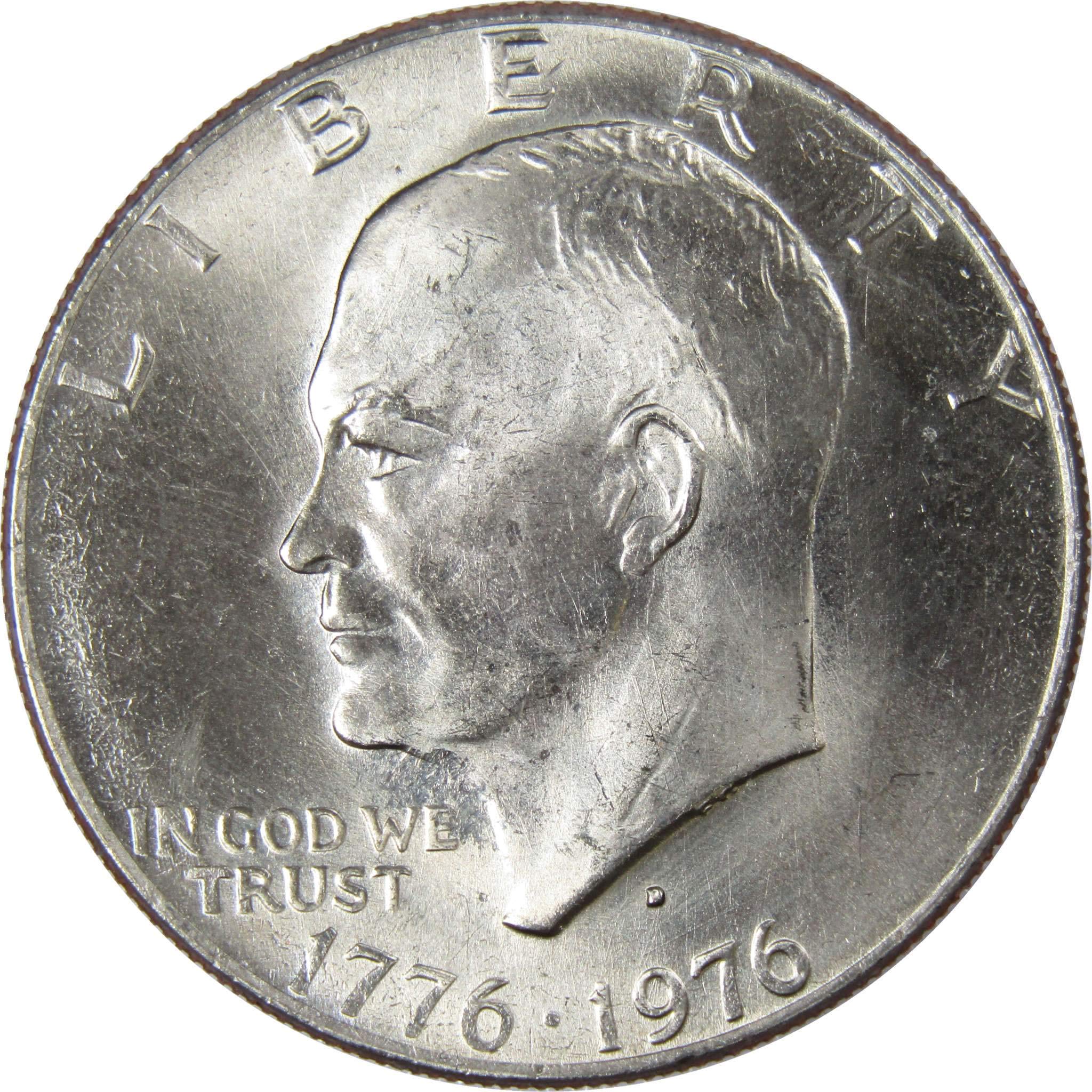 1976 D Type 2 Eisenhower Bicentennial Dollar BU Uncirculated Clad IKE $1 Coin - Rare Collectible Coin for Coin Collectors, History Enthusiasts & Investment - Perfect for Display, Gifts & Coin Collections