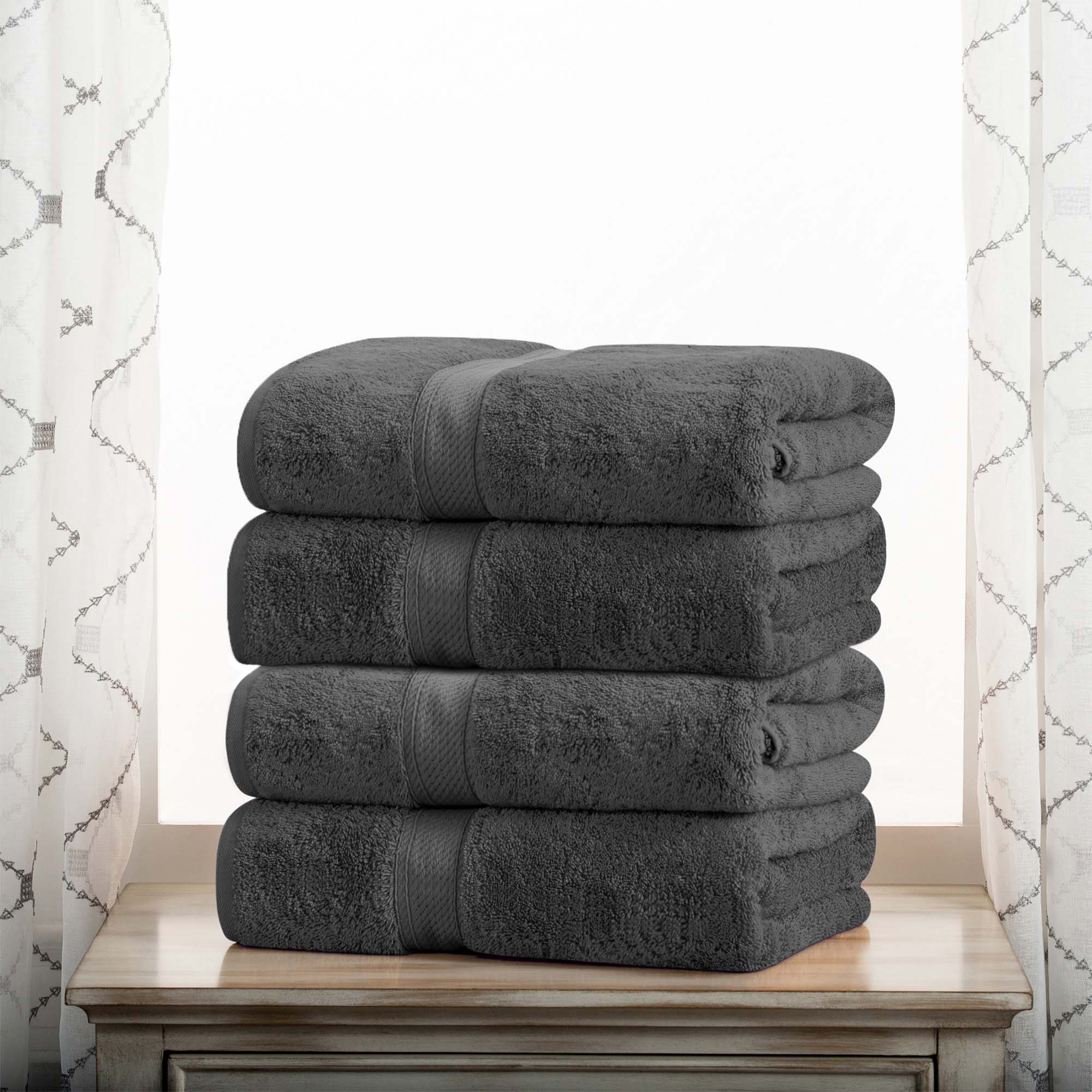 Premium 4-Piece Egyptian Cotton Bath Towel Set - Ultra Soft, Heavyweight & Plush Pile for Spa-Like Luxury at Home | Perfect for Bath, Beach & Guest Use
