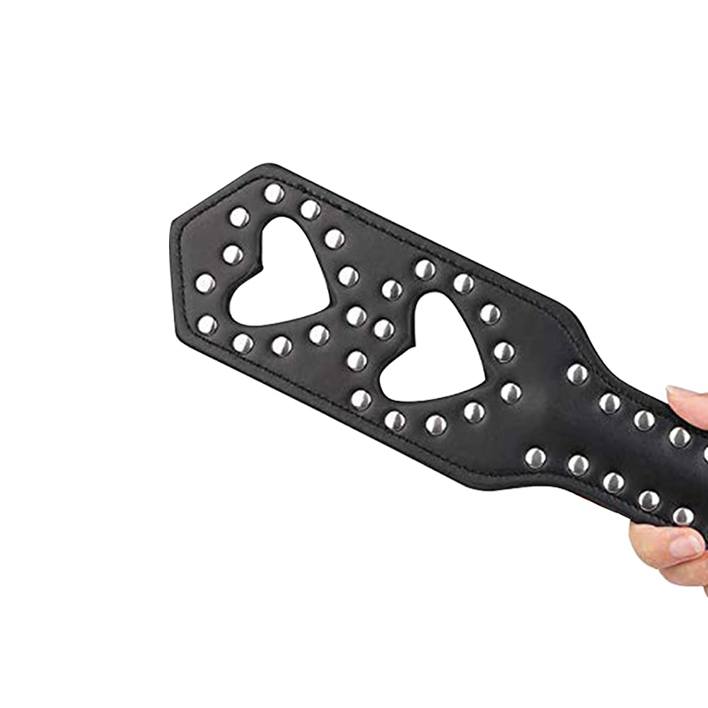 13.5'' Studded Synthetic Leather Spanking Paddle for Adults - BDSM Toy for Couples Play, Sensual Massage & Role Play Scenes