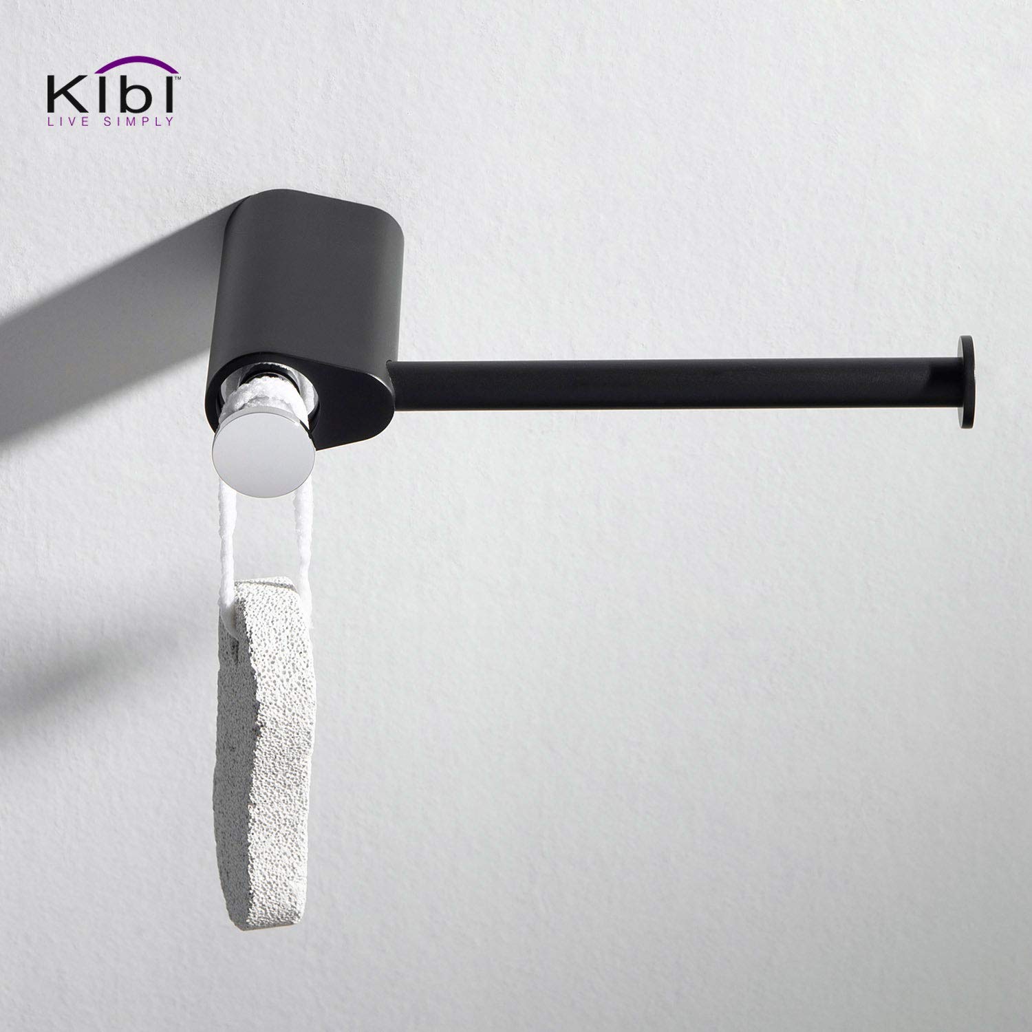 Stainless Steel Wall Mounted Toilet Paper Holder - Chrome Black Bathroom Tissue Roll Holder for Modern Home & Commercial Use (KBA1302) | Durable & Stylish Bath Accessory for Toilet, Restroom, Powder Room & RV