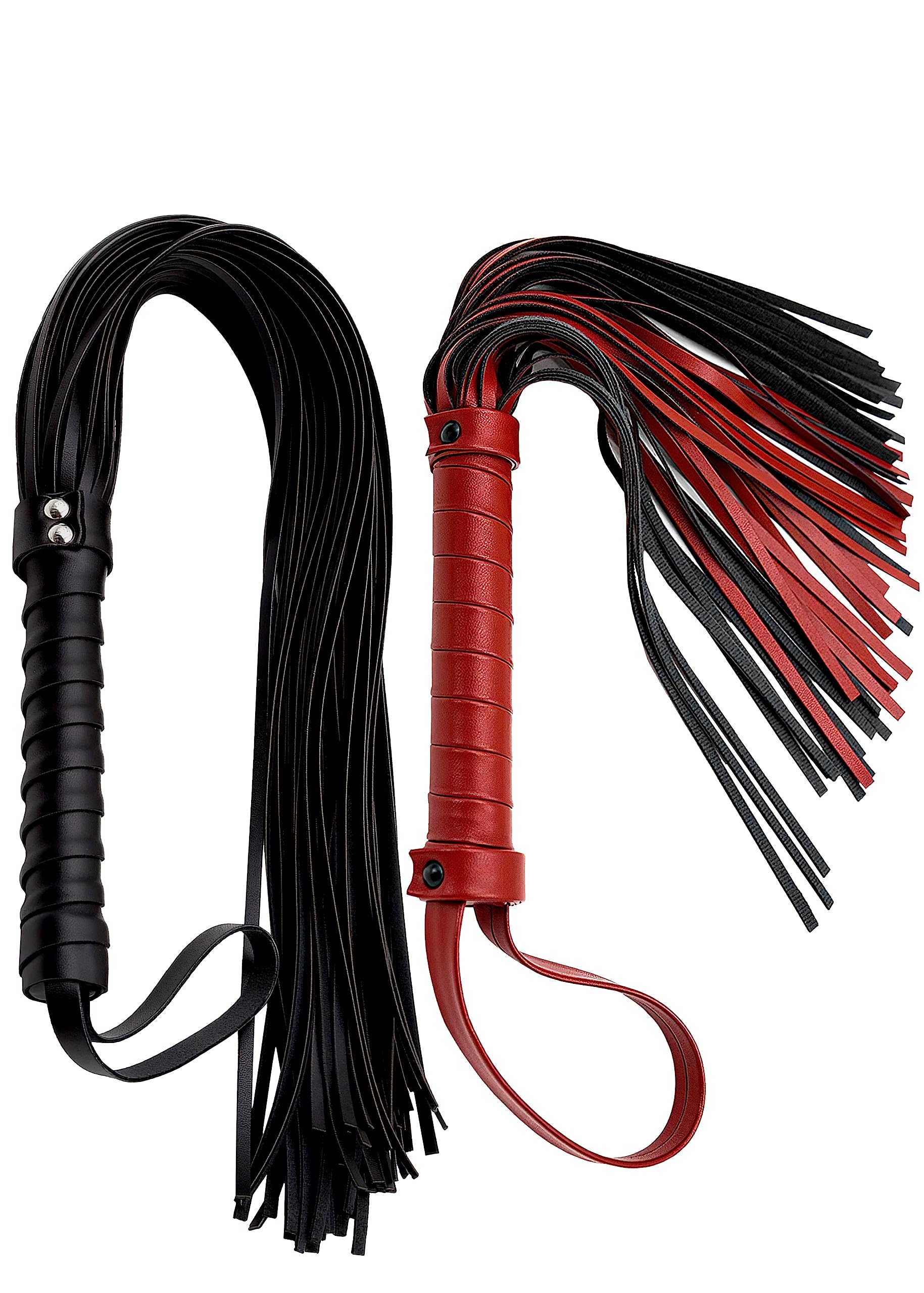 Premium Red & Black BDSM Whip Set - Adult Spanking Flogger, Bondage Paddle & Sex Toy Kit for Couples Play - Perfect for Bedroom Bondage, BDSM Scenes & Sensual Spanking Sessions