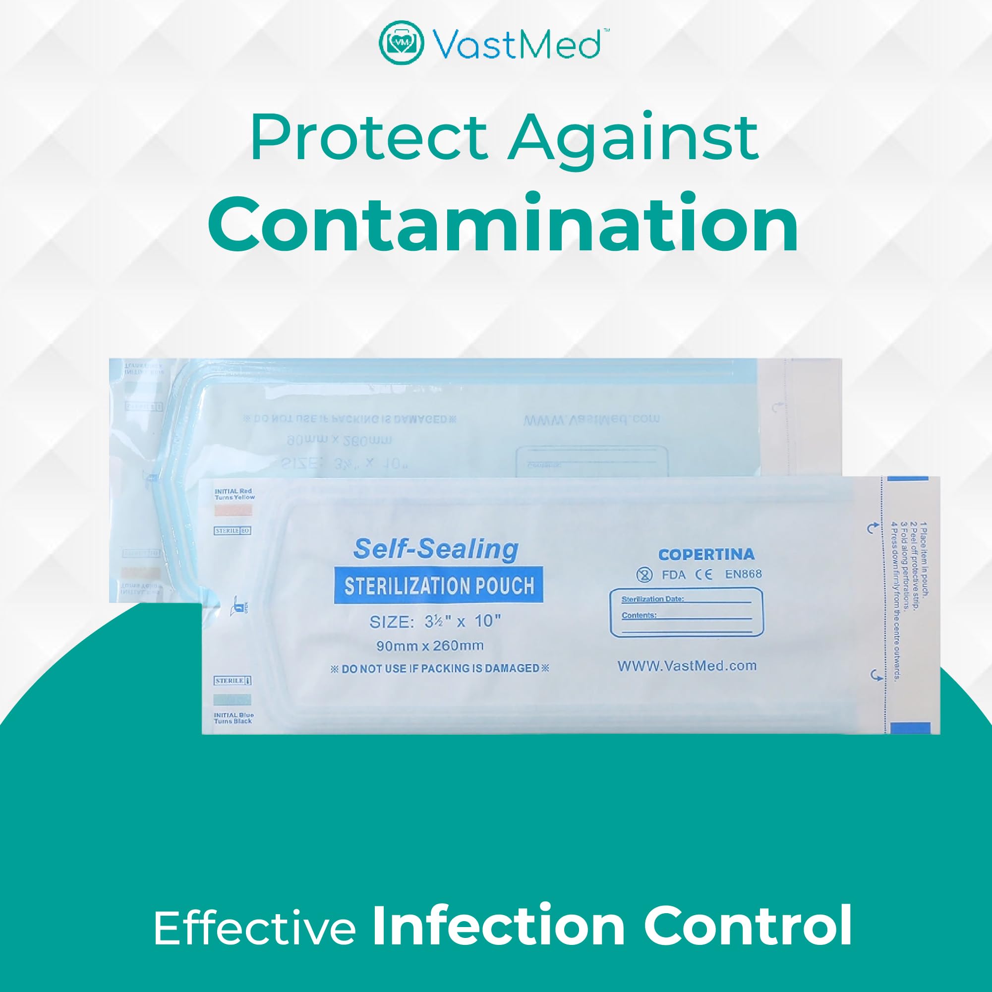 200PCs Self Seal Sterilization Pouches 3.5