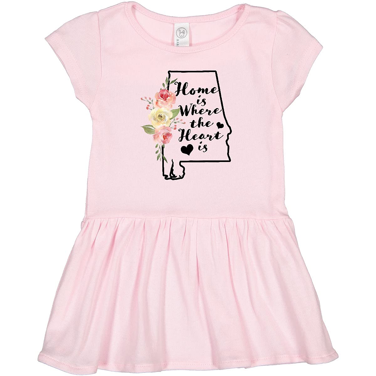 Inktastic Alabama Home is Where The Heart is Watercolor Print Toddler Dress - Cute Outfit for Girls, Birthday Gift, Family Reunion & Photo Shoot