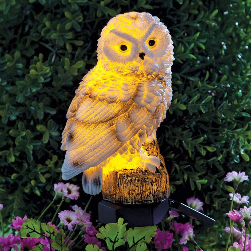 Solar Powered LED Owl Porch Light - Waterproof Outdoor Decorative Garden Stake Light for Walkway, Yard, Lawn & Landscape Lighting - Perfect for Halloween, Patio & Garden Decor