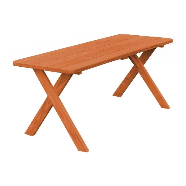Pressure Treated Pine Crossleg Table - Durable Outdoor Patio Dining Furniture for Garden, Deck & Backyard - Weather Resistant & Long-Lasting