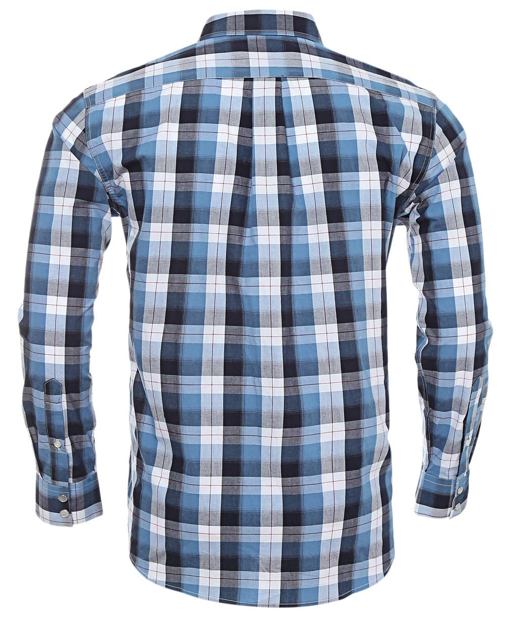 Men's Western Snap Button Plaid Long Sleeve Shirts - Regular Fit Casual Shirt for Cowboy Style, Ranch Work & Country Fashion