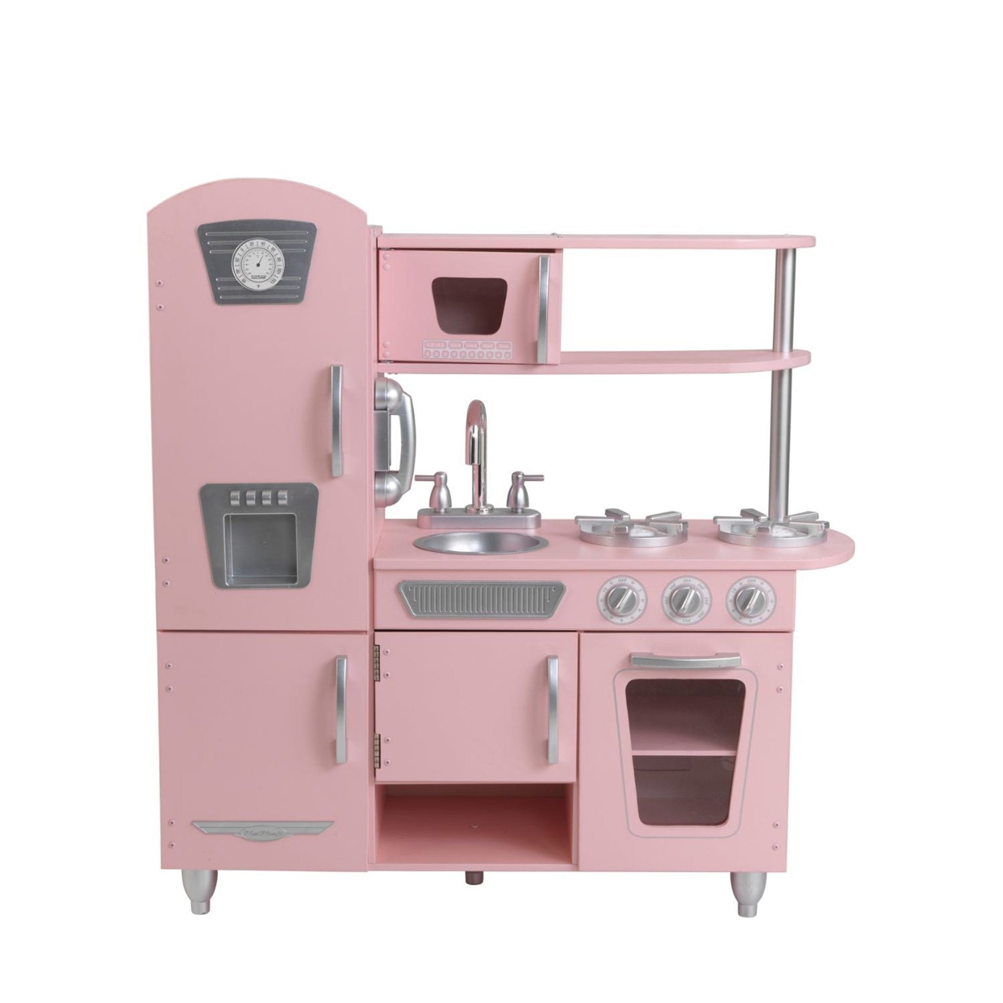 KidKraft Vintage Play Kitchen for Kids - Pink Wooden Pretend Cooking Toy with Sink, Stove & Accessories - Perfect for Imaginative Play, Birthday Gifts & Preschool Learning