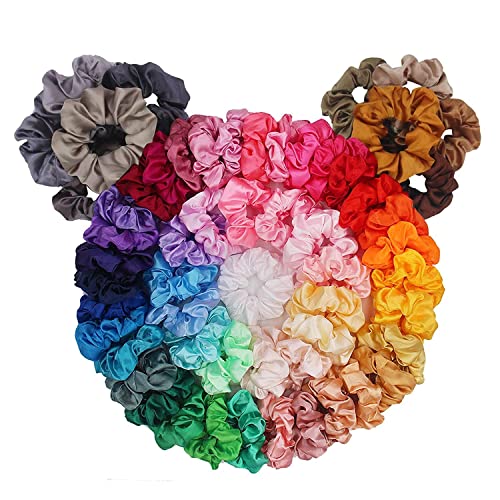 TRENDY CLUB 12 Pack Satin Silk Hair Scrunchies - Soft Hair Ties for Women & Teens - Gentle Curly Hair Accessories - Perfect for Work, Gym, School & Everyday Use