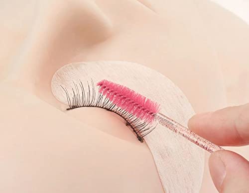 50 PCS Disposable Eyelash Brushes & Mascara Wands - Pink/Clear Glitter Eyebrow Applicator & Makeup Brush Kit for Professional Salon, Home Use & Travel Cosmetics Application