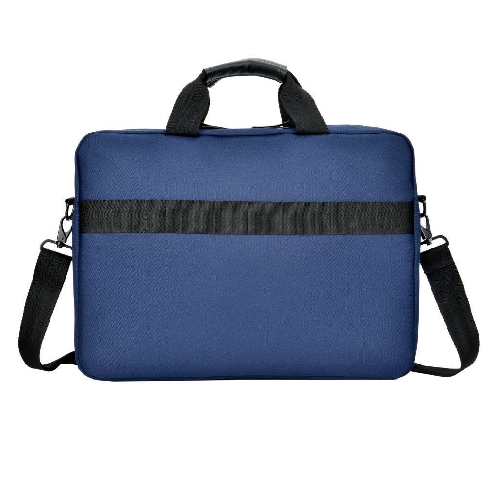 Evol 15.6 Inch Laptop Briefcase Shoulder Bag - Eco-Friendly Recycled Material Navy Blue - Perfect for Business Travel & Office Commute