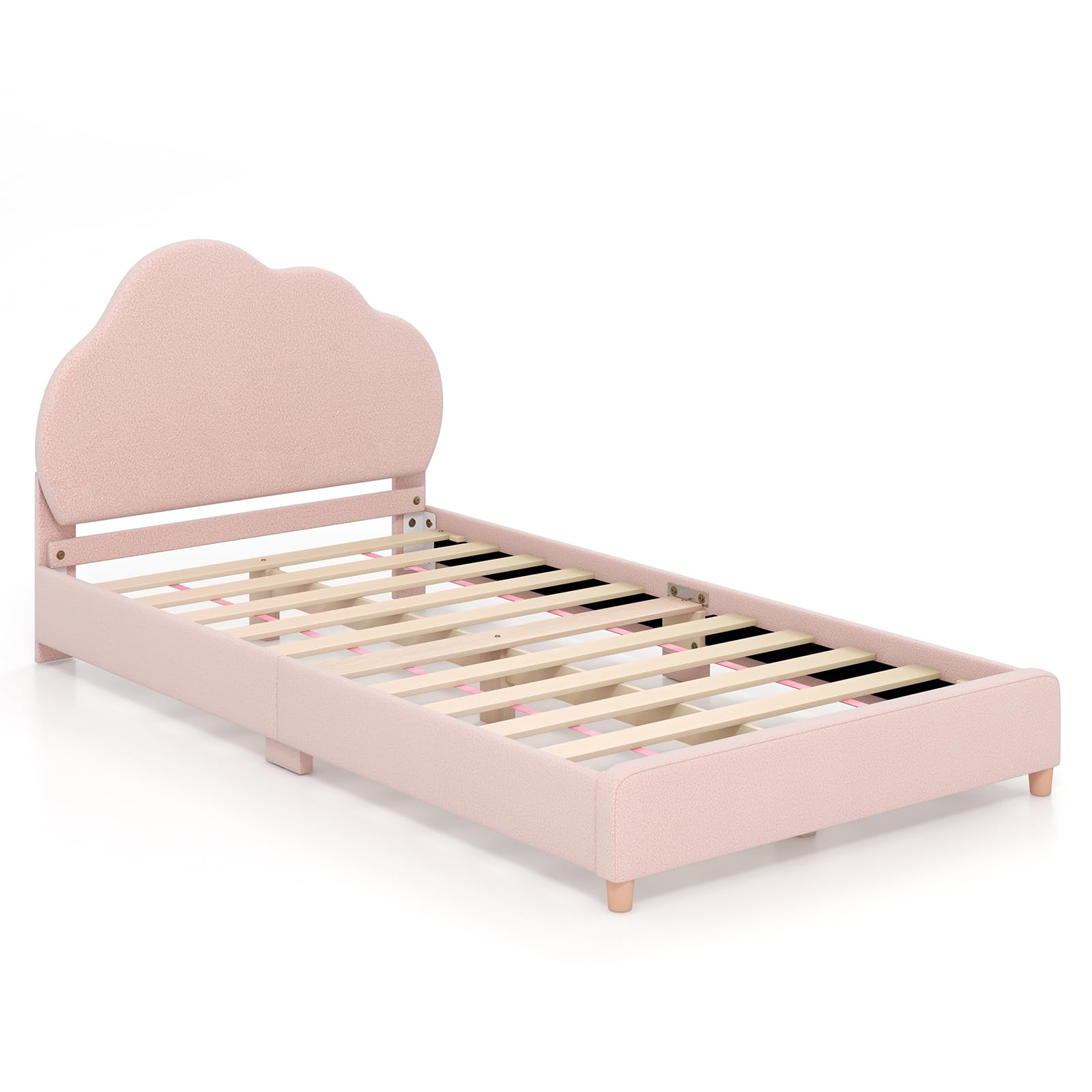 HONEY JOY Twin Bed Frame for Kids - Sturdy Wooden Platform Bed with Headboard & Slat Support, No Box Spring Needed - Perfect Children's Bedroom Furniture for Boys & Girls - Fits Standard Twin Mattress - Ideal for Kids' Rooms, Guest Rooms & Daycare Centers