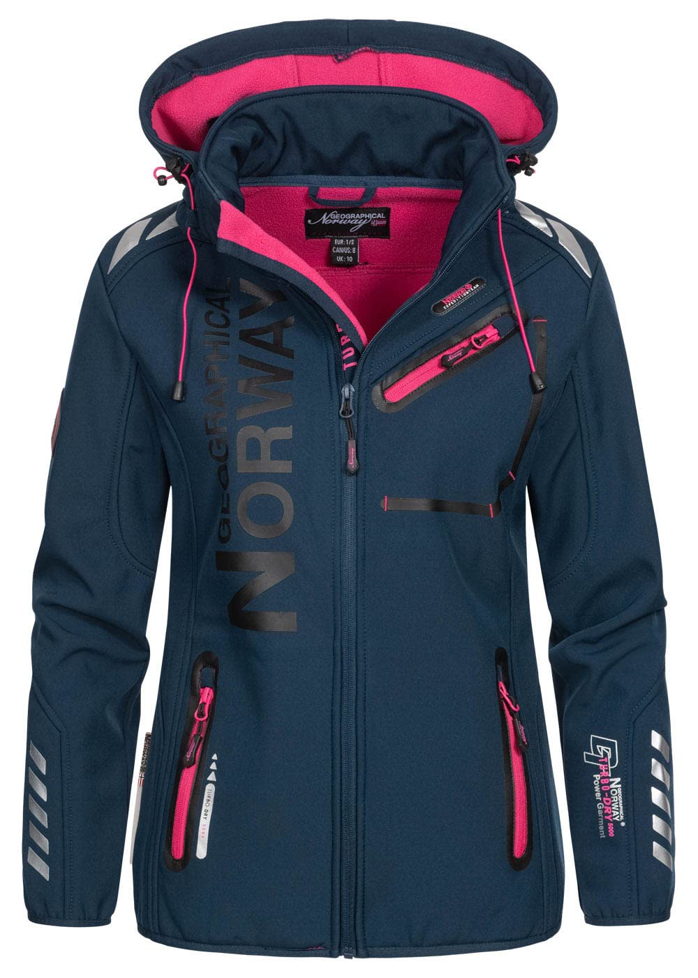 Geographical Norway Women's Softshell Jacket - Windproof & Water-Resistant Winter Coat for Hiking, Skiing & Outdoor Activities