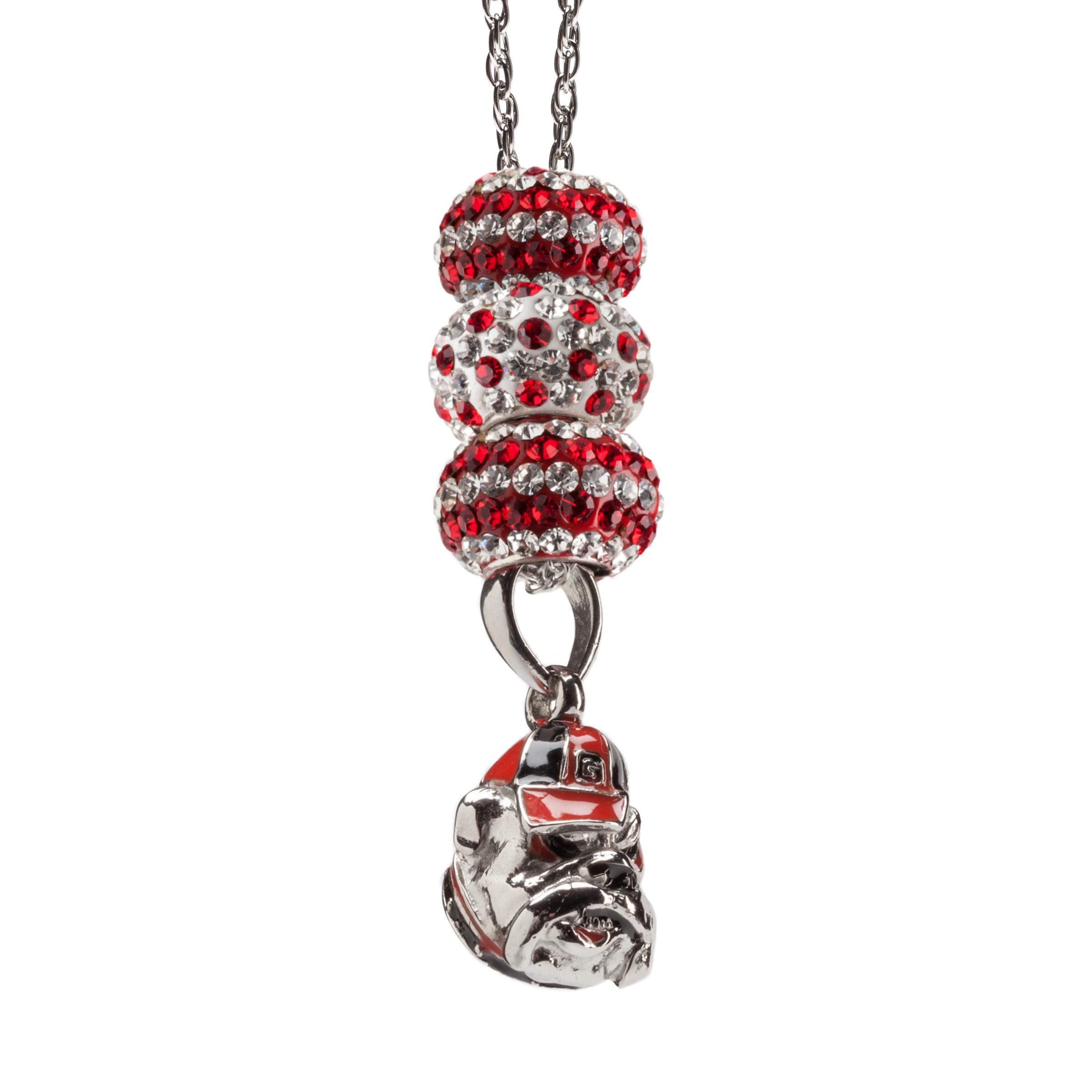 Georgia Bulldogs Jewelry - UGA Bulldog Charm Necklace with Austrian Crystal Beads, Hypoallergenic & Adjustable 16-20 Inches - Perfect Gift for Women, Fans & Alumni - Ideal for Game Days, Graduation & Special Occasions