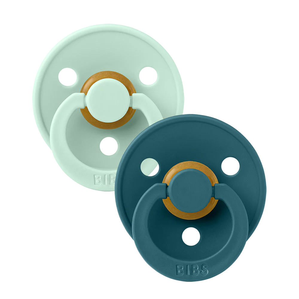 BIBS Colour Pacifier 2 Pack - BPA-Free Baby Soother for Newborns & Infants - Perfect for Daycare, Travel & Sleep Comfort