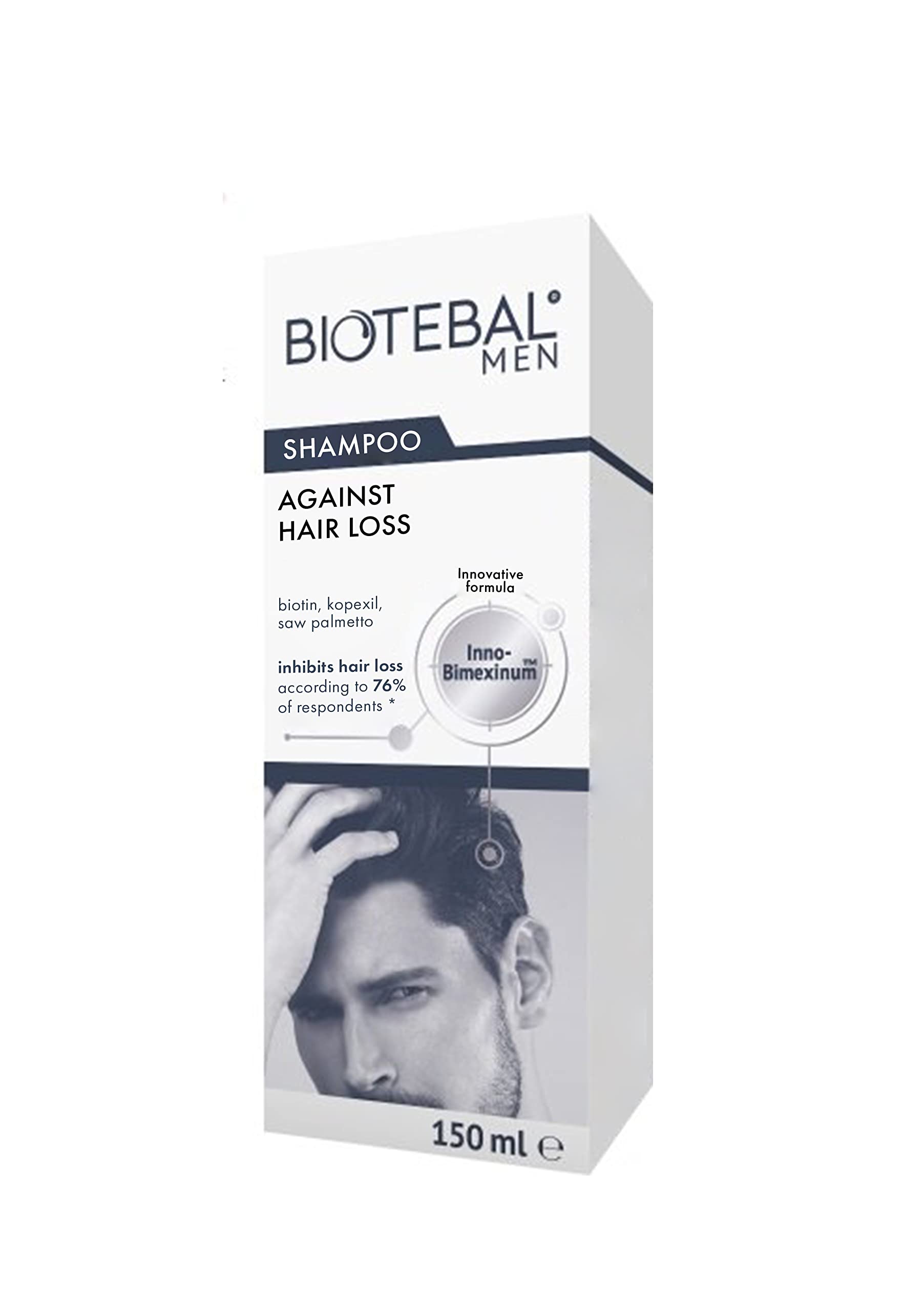 BIOTEBAL MEN Anti Hair Loss Shampoo - 150ml for Thicker, Healthier Hair | Effective DHT Blocker for Men's Hair Regrowth | Daily Use for Stronger Hair Follicles & Scalp Care