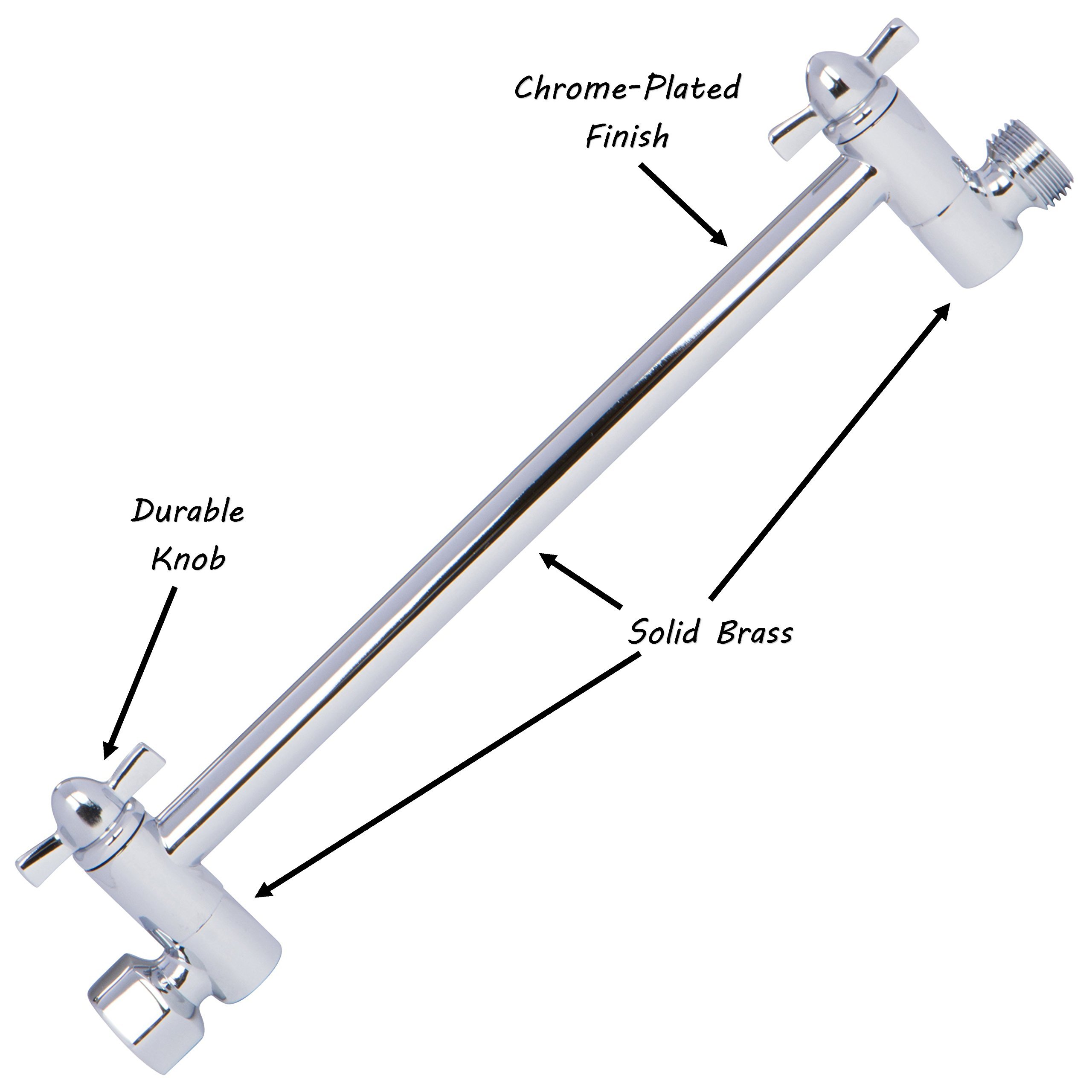 9 Inch High Flow Rainfall Shower Head with Water Filter & Adjustable Extension Arm - Removes Chlorine, 2.5 GPM, Chrome Finish - Perfect for Spa-Like Bathroom Experience & Hard Water Areas