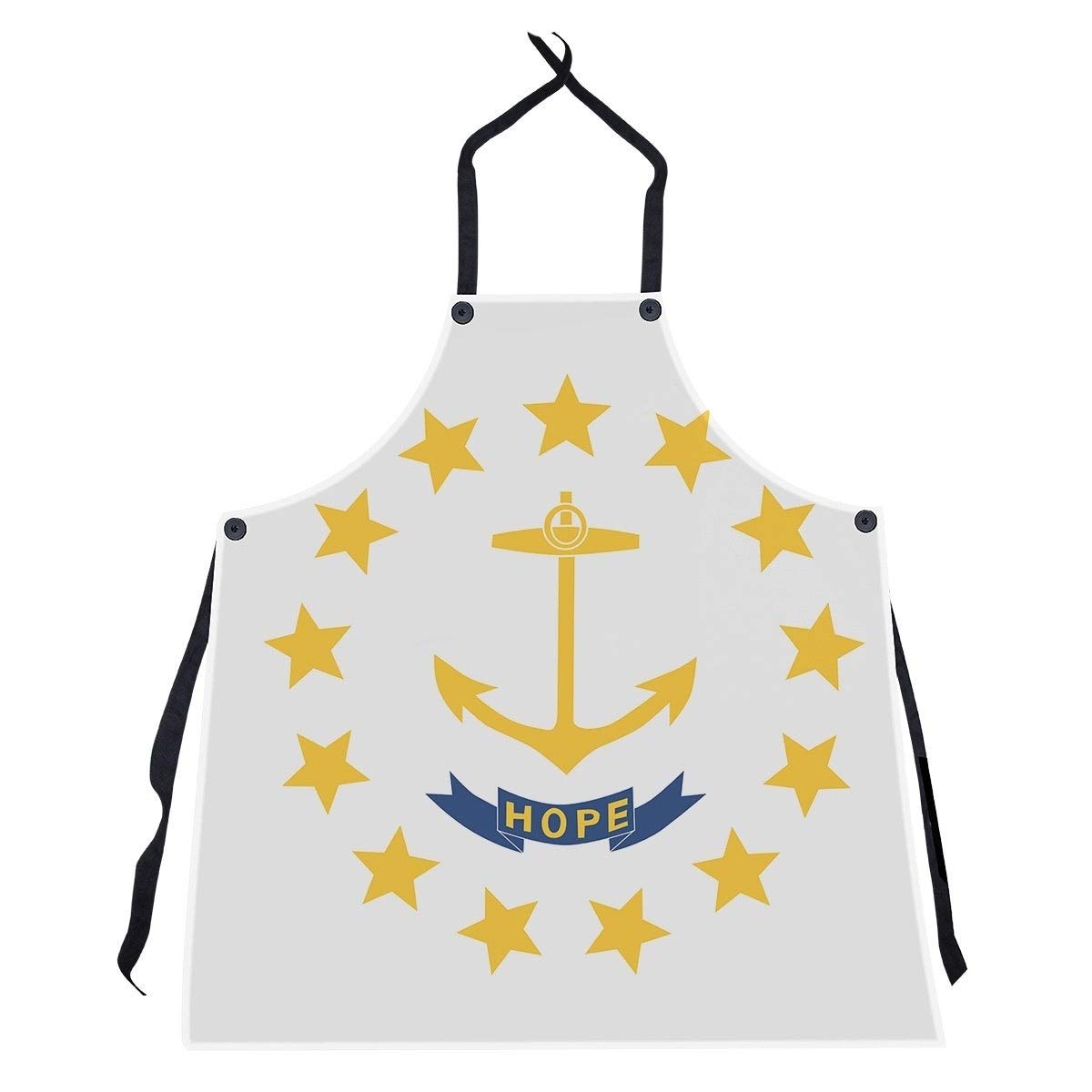 Island Flag Apron - 27x30 Inches Off-White Kitchen Bib with Pockets - Perfect for Cooking, Grilling & Outdoor BBQ Parties