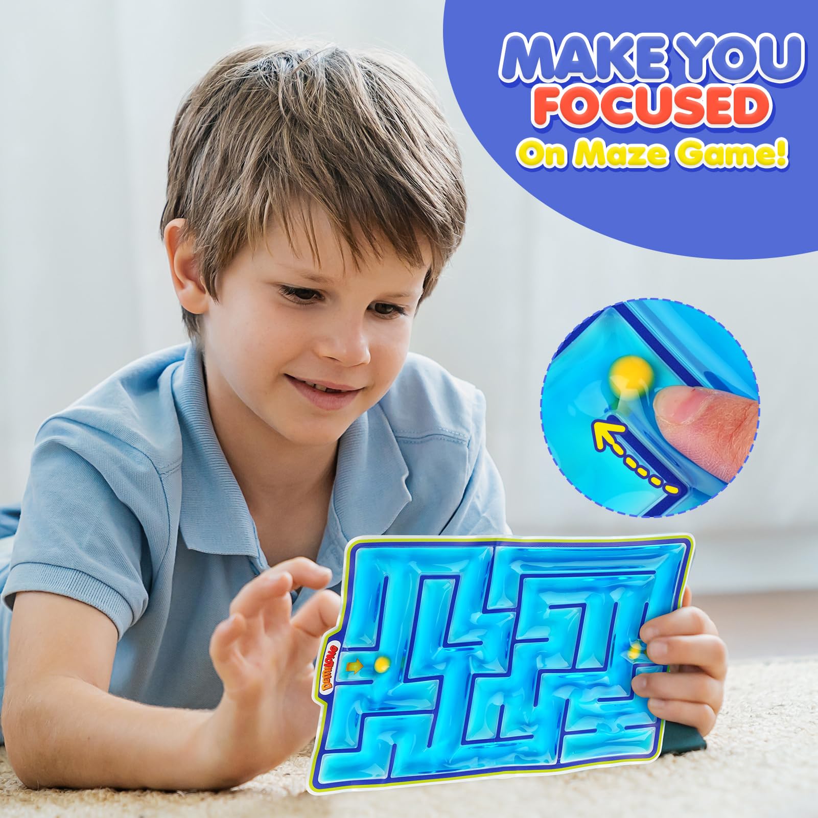 Sensory Fidget Toys for Kids - Gel Filled Marble Maze Stress Relief Toys for Children, Teens & Autism | Tactile Sensory Toys for Classroom, Preschool & Calming Needs | Perfect Easter Basket Stuffers & Gifts for Boys & Girls - Great for Home, School & Therapy Use