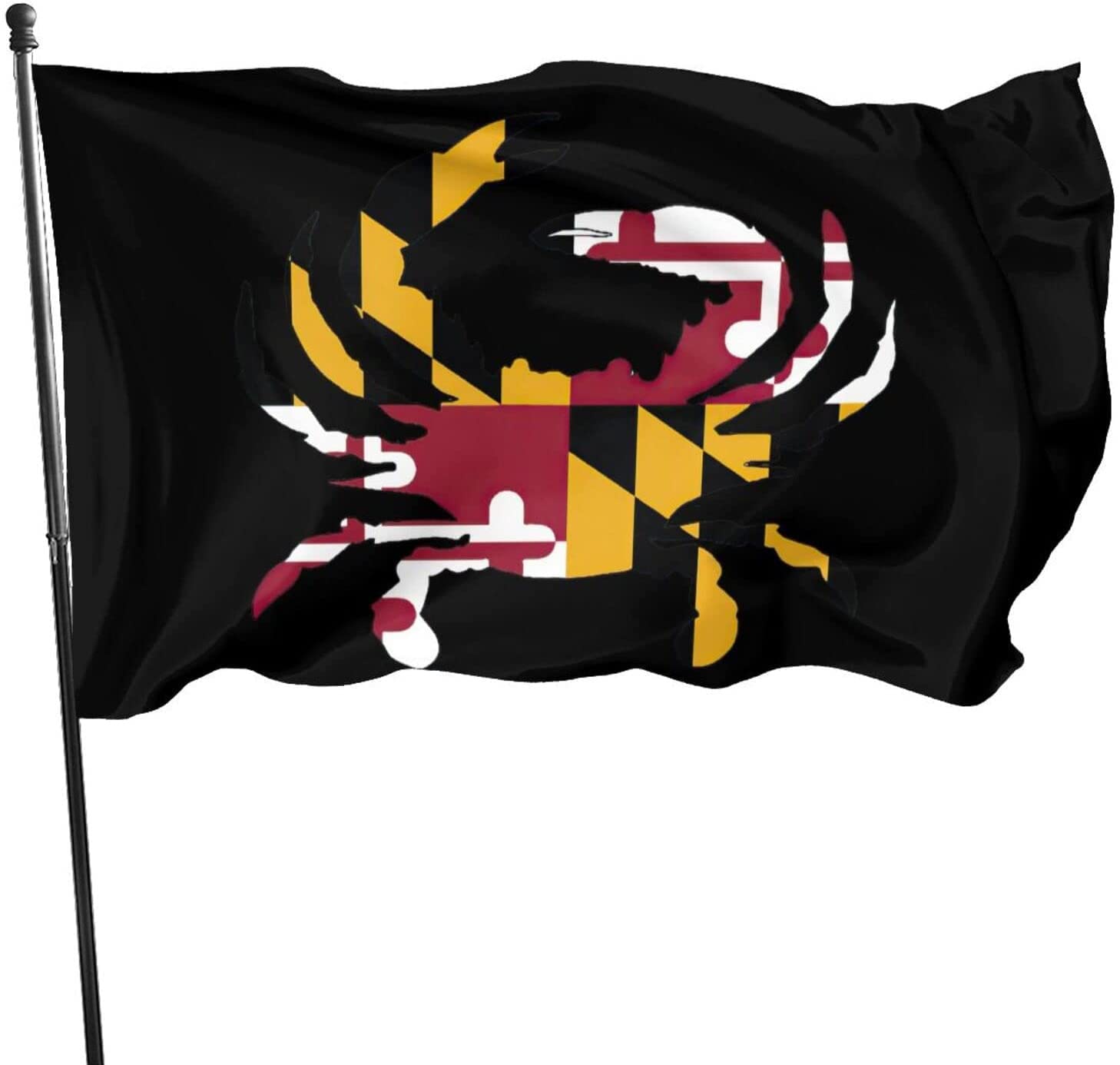 Maryland Crab Flag 3x5 Foot - Outdoor Garden Flag, Decorative House Banner for Yard, Porch & Patio - Durable Breeze Flag for Home Decor & Seasonal Display