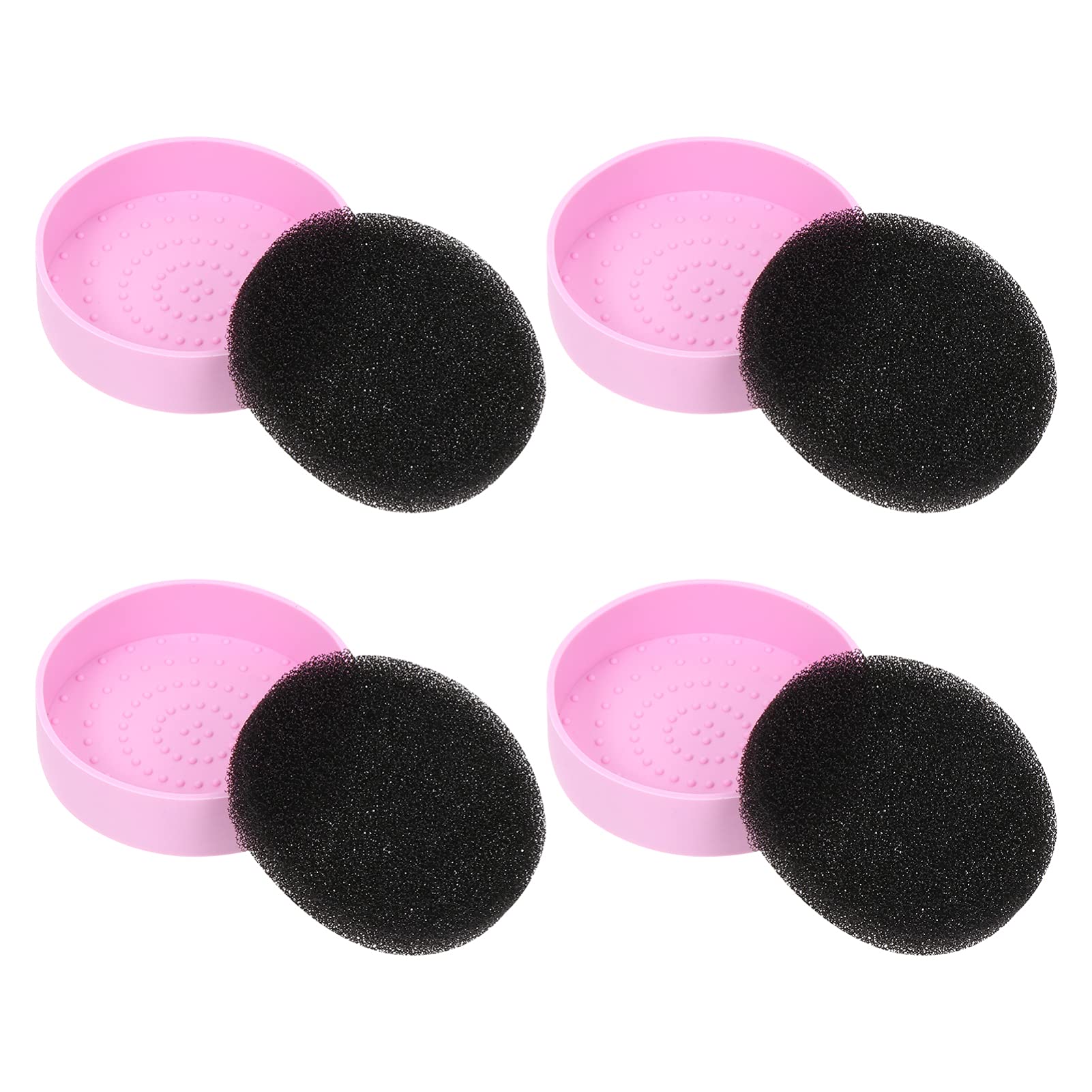 FRCOLOR Makeup Brush Cleaner Kit - 6pcs Color Removal Sponges & 4pcs Silicone Cleaning Mats for Professional Makeup Tools | Deep Clean Brushes, Remove Stubborn Makeup & Eyeshadow | Perfect for Home Salon, Travel & Daily Makeup Routine