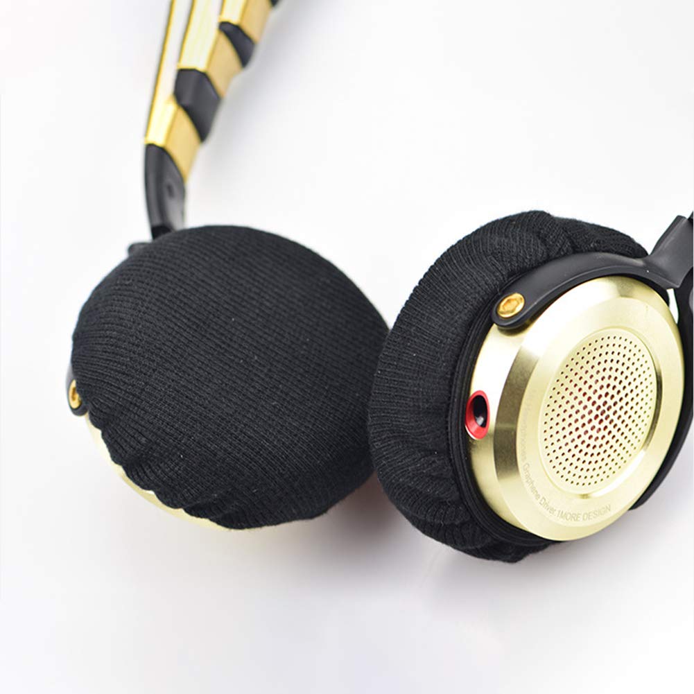 Universal Stretchable Headphone Covers 2-Pack (4pcs) - Washable Fabric Ear Cup Covers for On-Ear Headphones 3.54