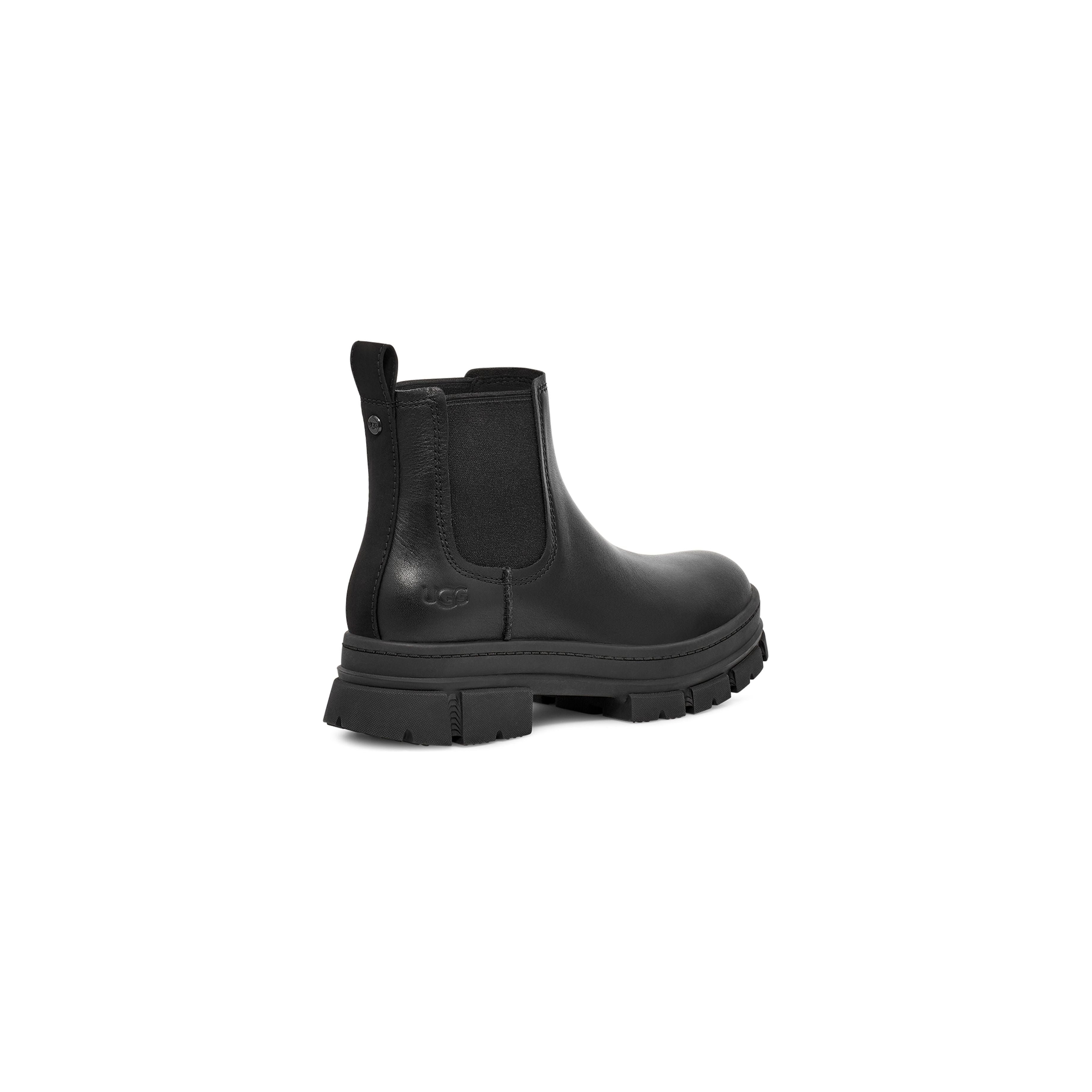 UGG Women's Ashton Chelsea Boots - Black Leather Ankle Boots for Women | Comfortable & Stylish Winter Boots for Casual Outfits & Work