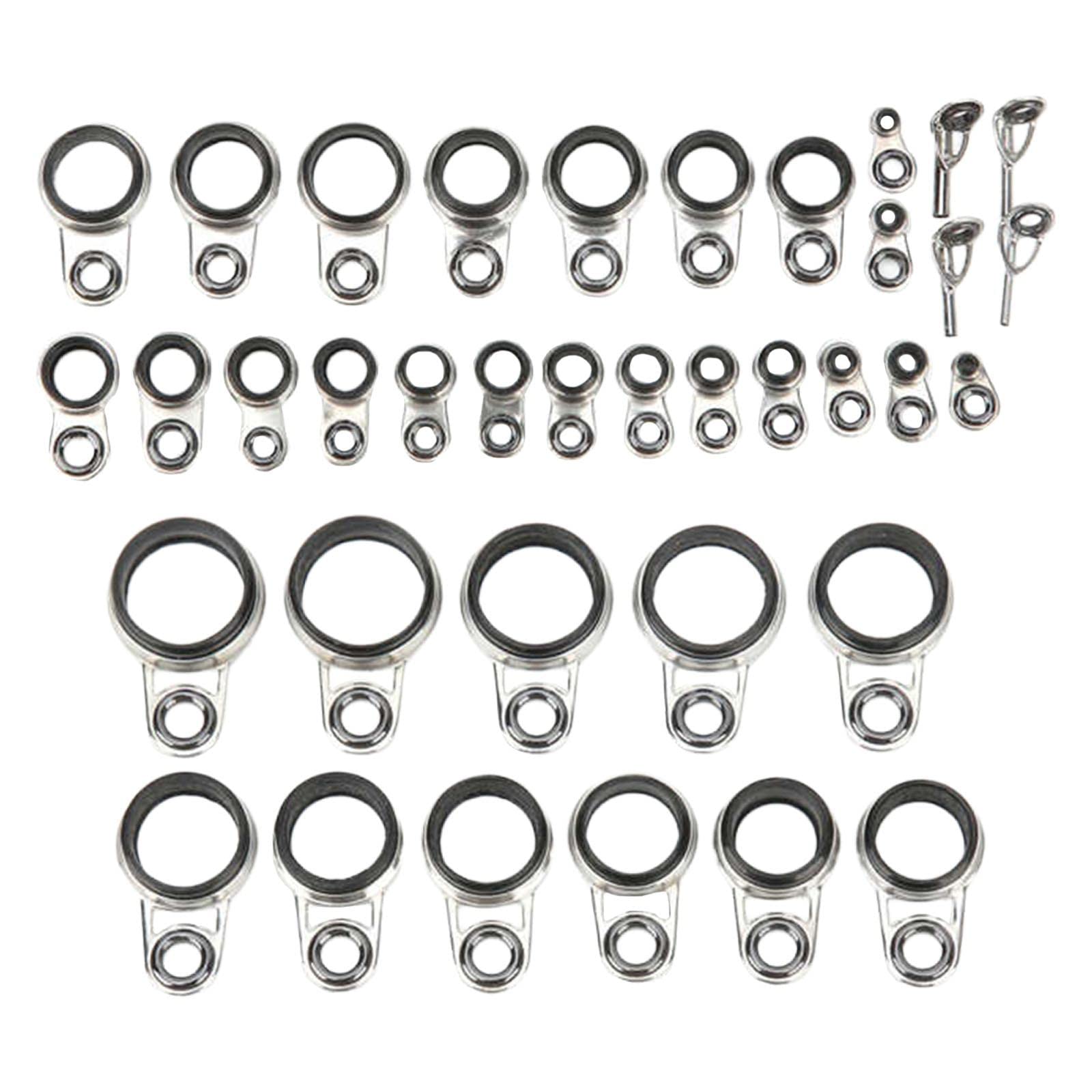 Milageto Stainless Steel Telescopic Fishing Rod Guides - Durable Line Rings & Eye Wire Loops for Fishing Rod Replacement | Portable for Travel & Outdoor Fishing
