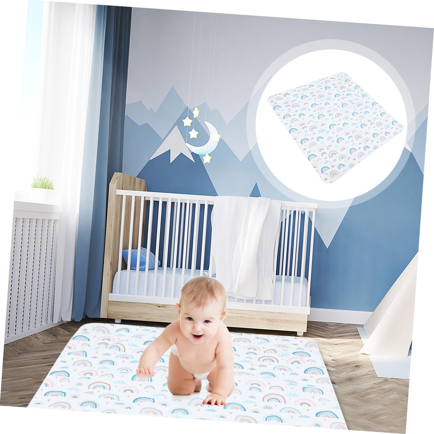 Non-Slip Multipurpose Floor Mat for Babies & Toddlers - Waterproof Highchair Mat, Play Mat, Food Mat with Colorful Design | Perfect for Dining, Playtime & Nursery Protection