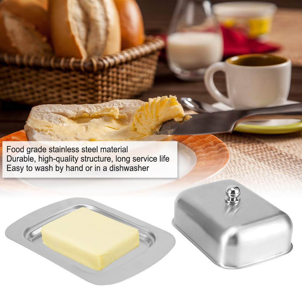 Stainless Steel Butter Dish with Lid - Airtight Butter Container for Kitchen & Restaurant Use - Perfect for Home, Dining, and Food Storage