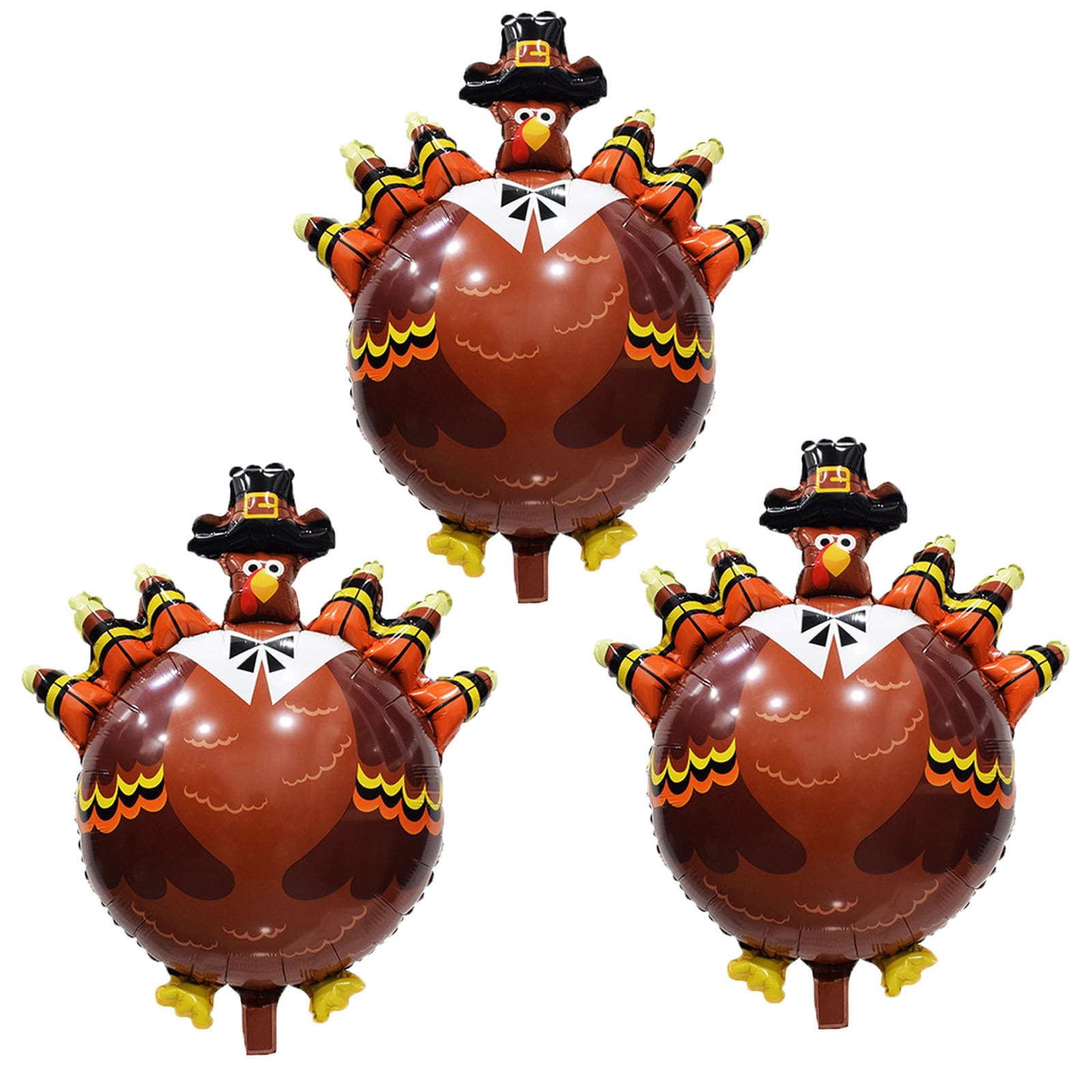 3pcs Large Thanksgiving Turkey Balloons - Fall Harvest Party Decorations for Thanksgiving, Birthday, and Harvest-Themed Celebrations - Perfect for Home, Office, and Outdoor Party Decor