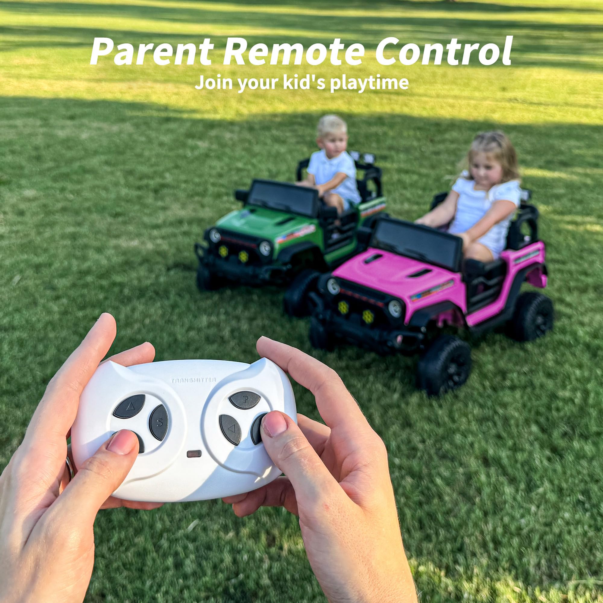 12V 7Ah 4WD Kids Electric Ride-On Truck with Remote Control - Pink | Toddler Toy Car for Boys & Girls | Perfect for Indoor Play & Outdoor Backyard Fun